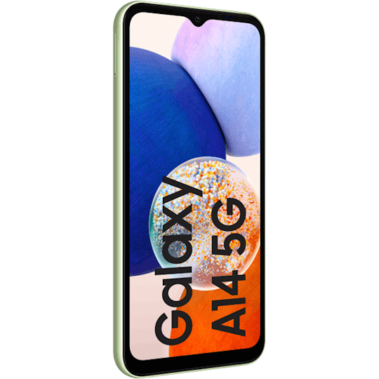 Samsung Galaxy A14 5G Light Green - Aanzicht vanaf links