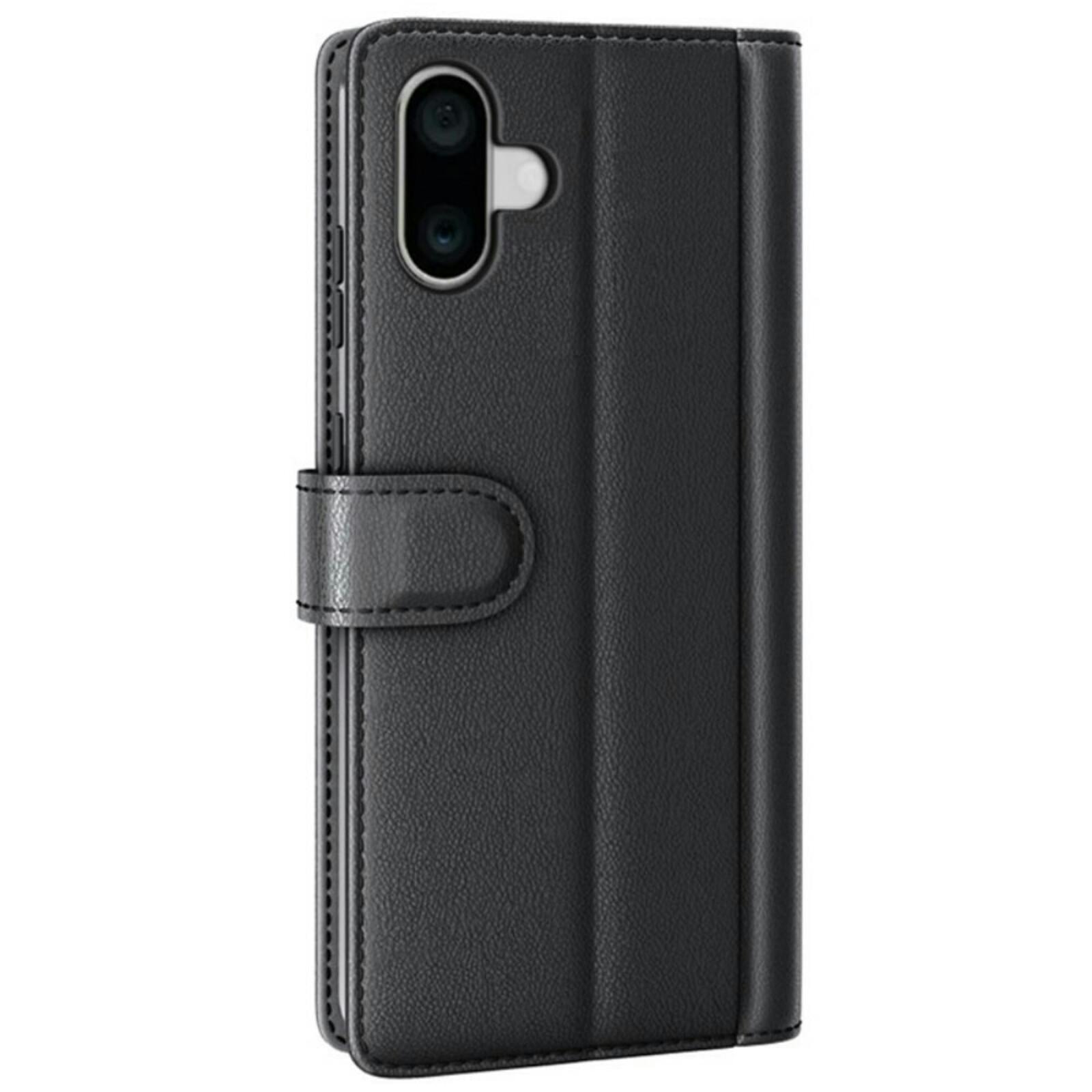 Fonexio Apple iPhone 16 Luxe Lederen Book Case Zwart