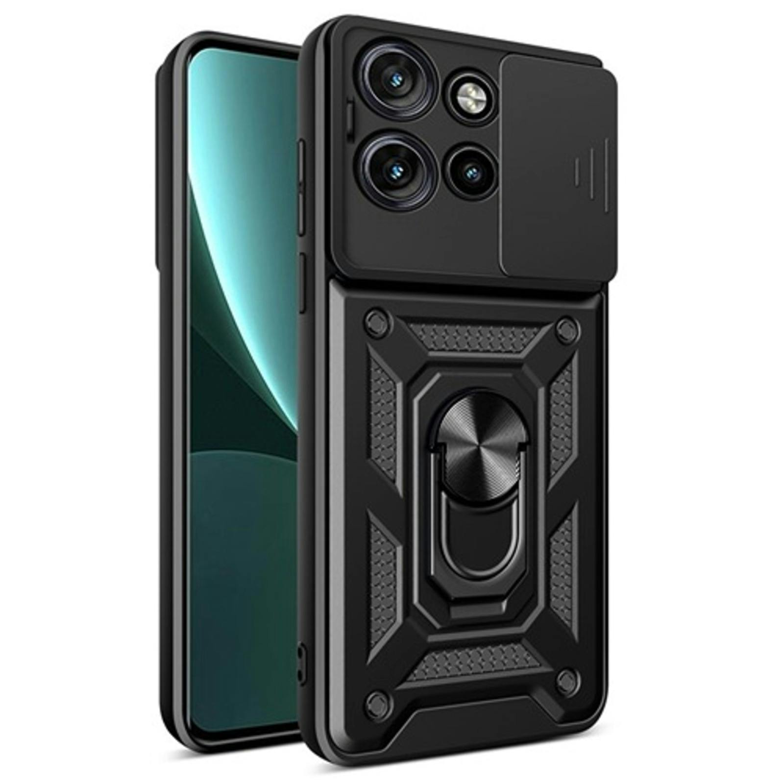 CaseBody Motorola Edge 50 Neo 5G Shield Case met Camera-schuif Zwart