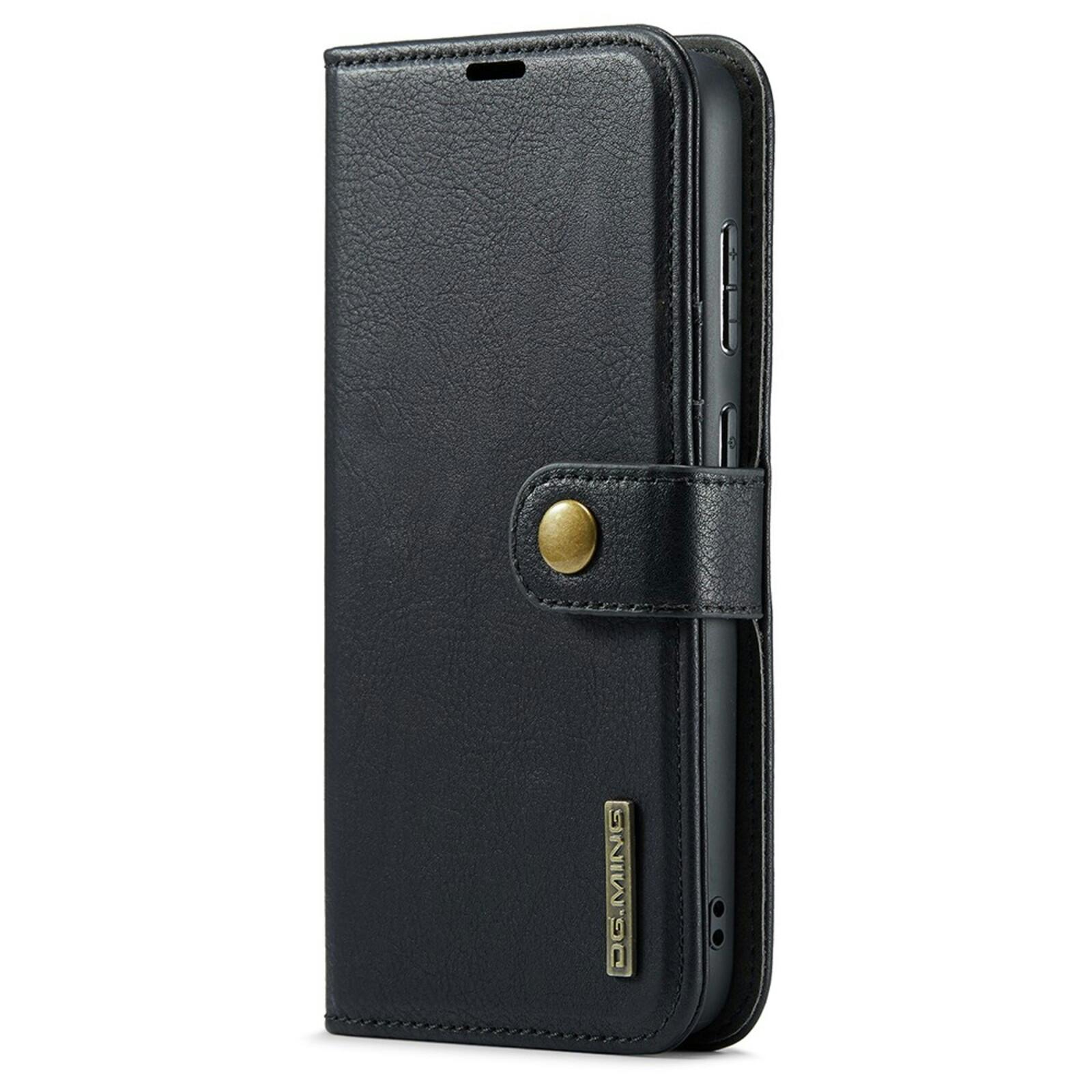 DG.MING Samsung Galaxy S25 Lederen 2-in-1 Wallet Hoesje Zwart