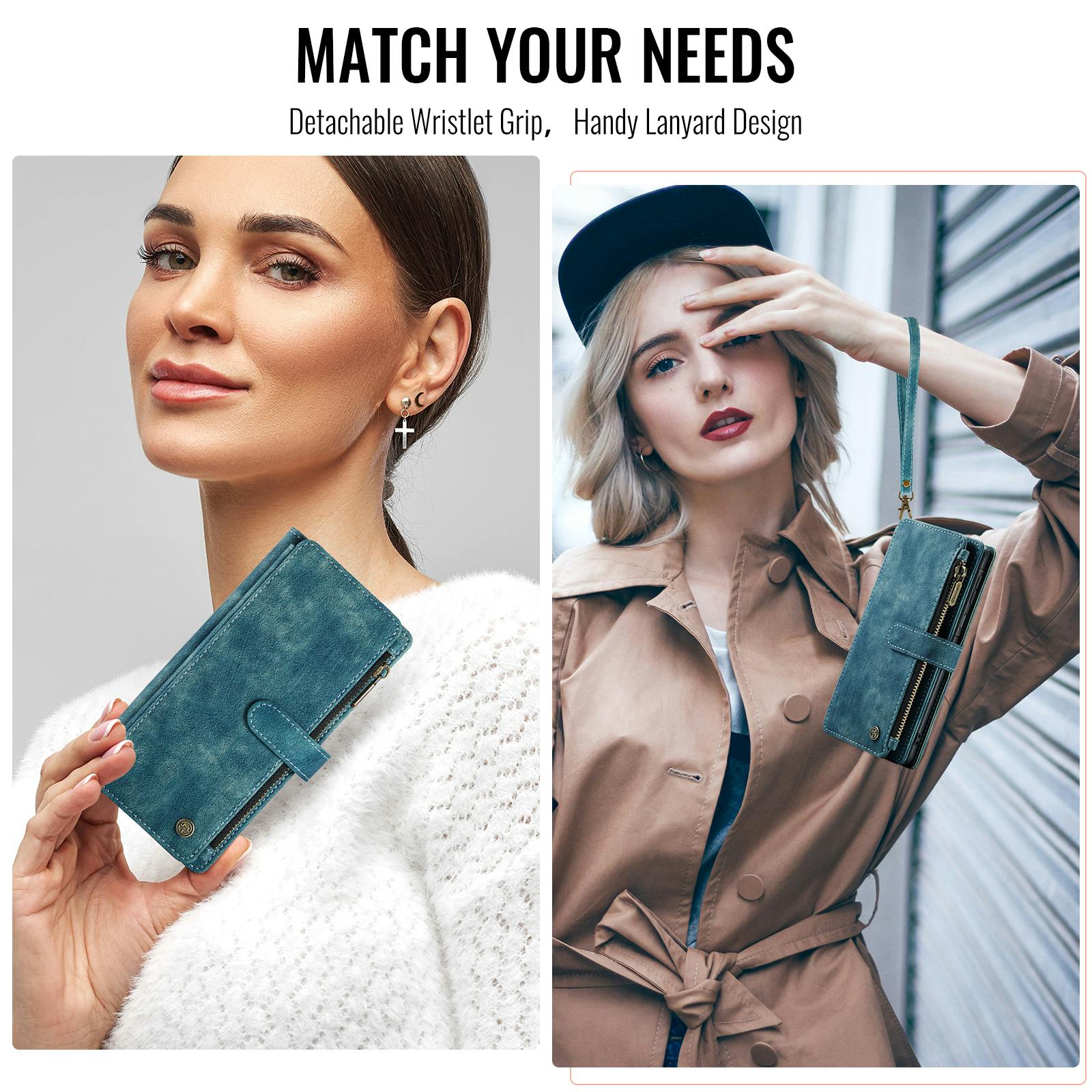 Caseme Samsung Galaxy A57 Vintage Wallet Hoesje Blauw