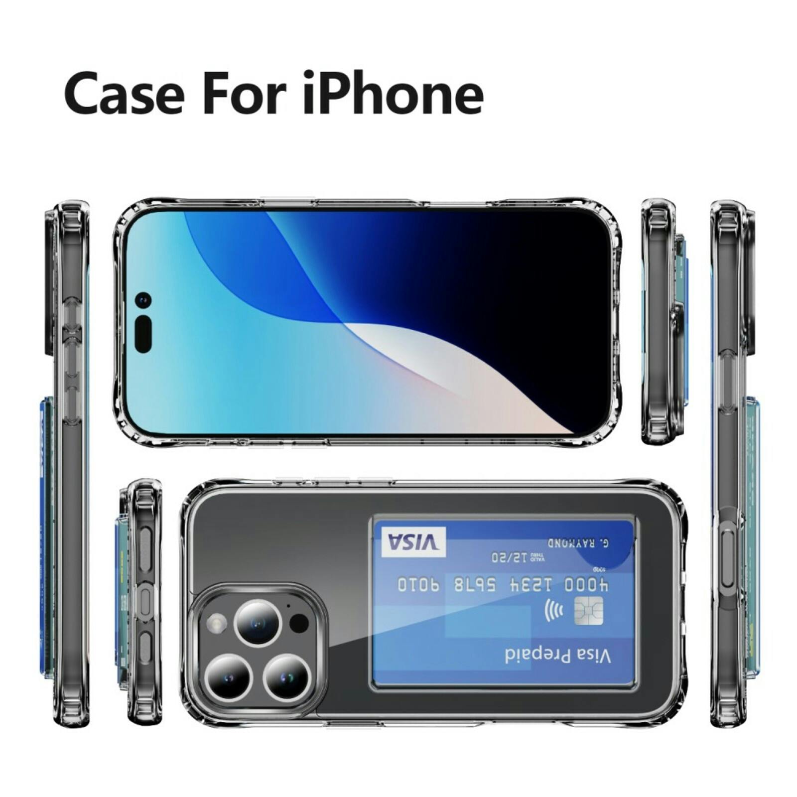 CaseBody Apple iPhone 16 Pro Shockproof Hoesje met Pasruimte Transparant