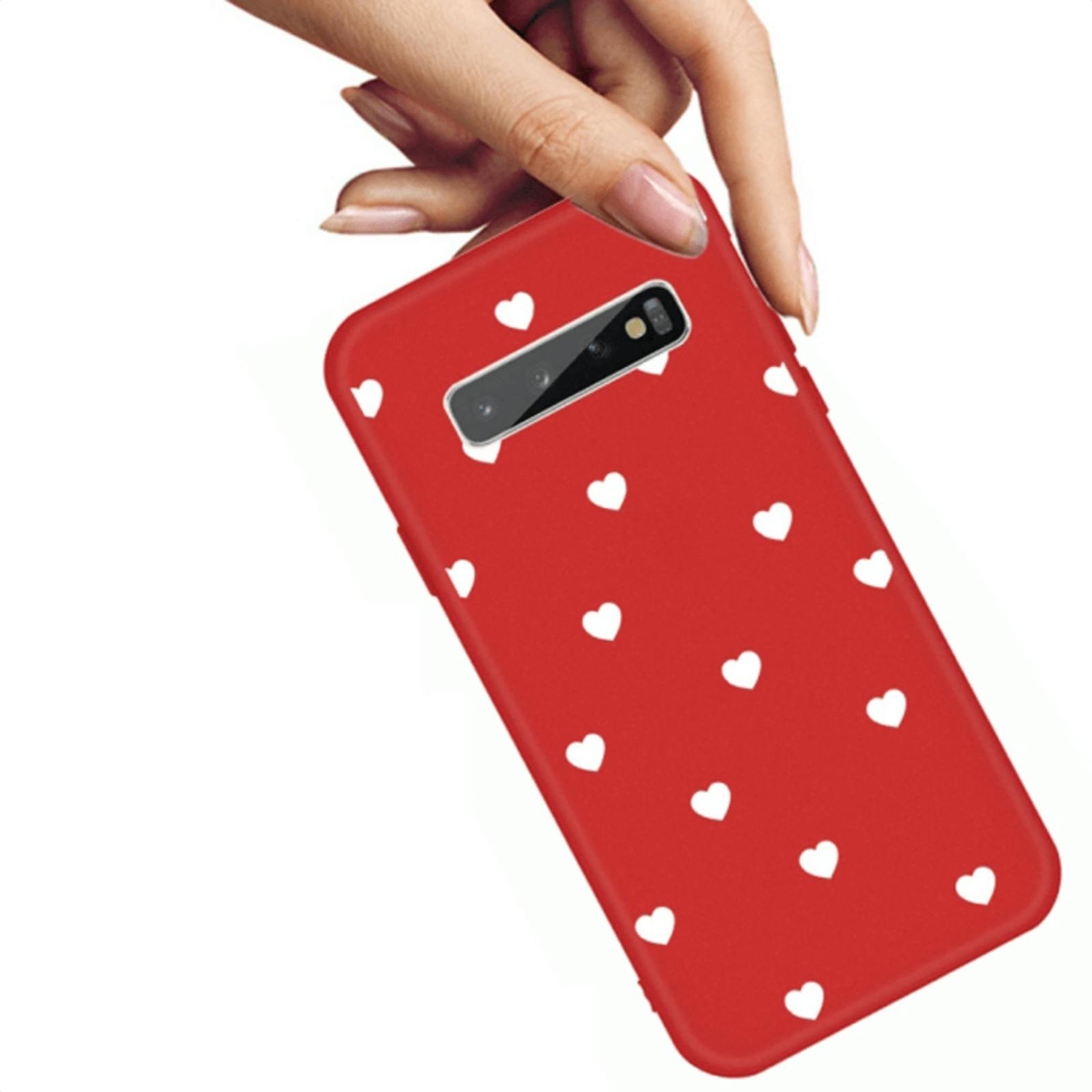 Mocaa Samsung Galaxy S10 Hearts Case Rood