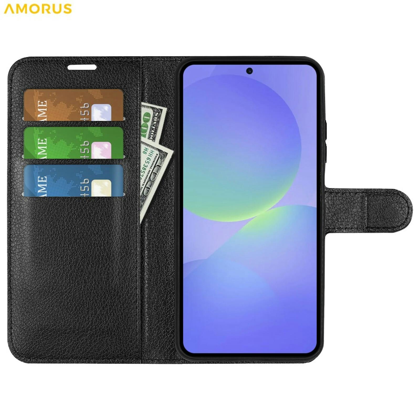 Amorus Samsung Galaxy A37 Bookcase Hoesje Zwart