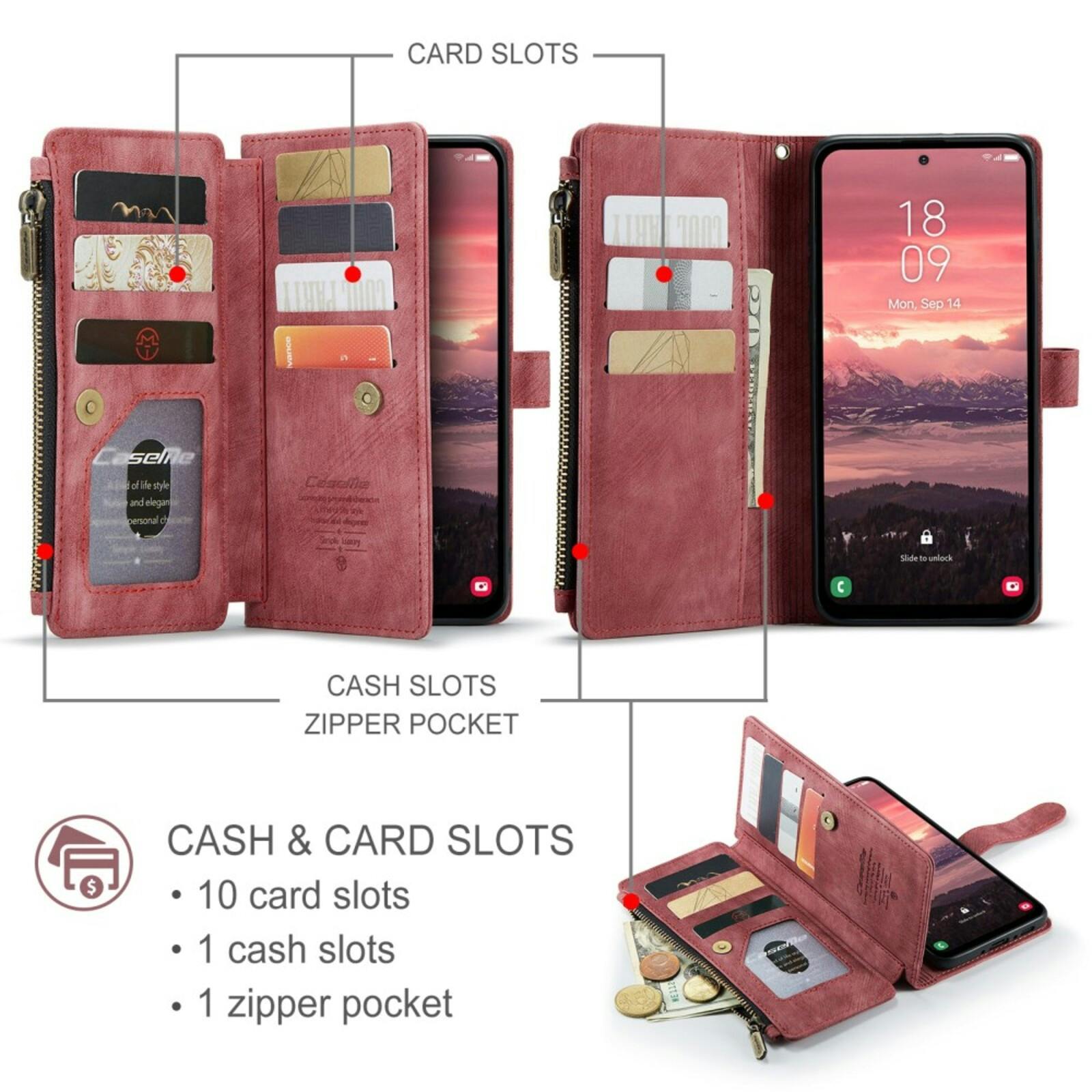 Caseme Samsung Galaxy A56 Vintage Wallet Hoesje Rood