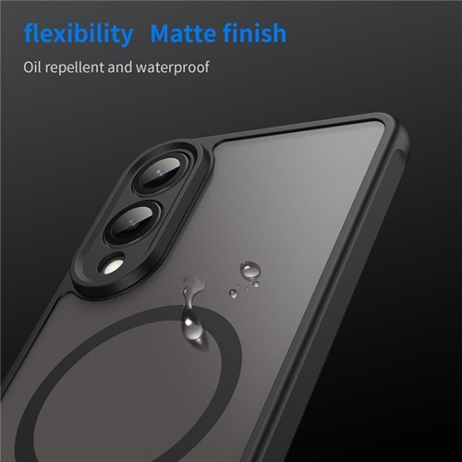 CaseBody Samsung S25 Edge Slim Anti-Shock MagSafe Hoesje Zwart