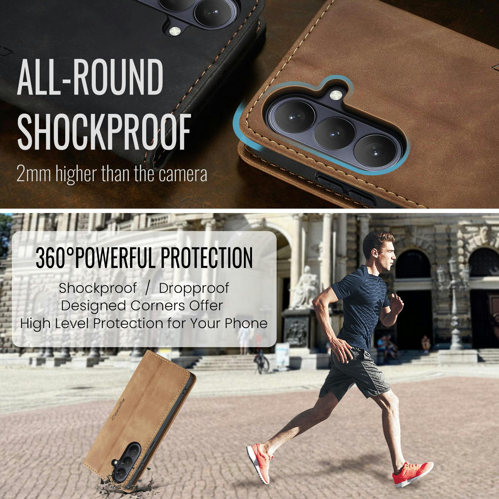 Caseme Samsung Galaxy S26 Plus Business Bookcase Hoesje Bruin