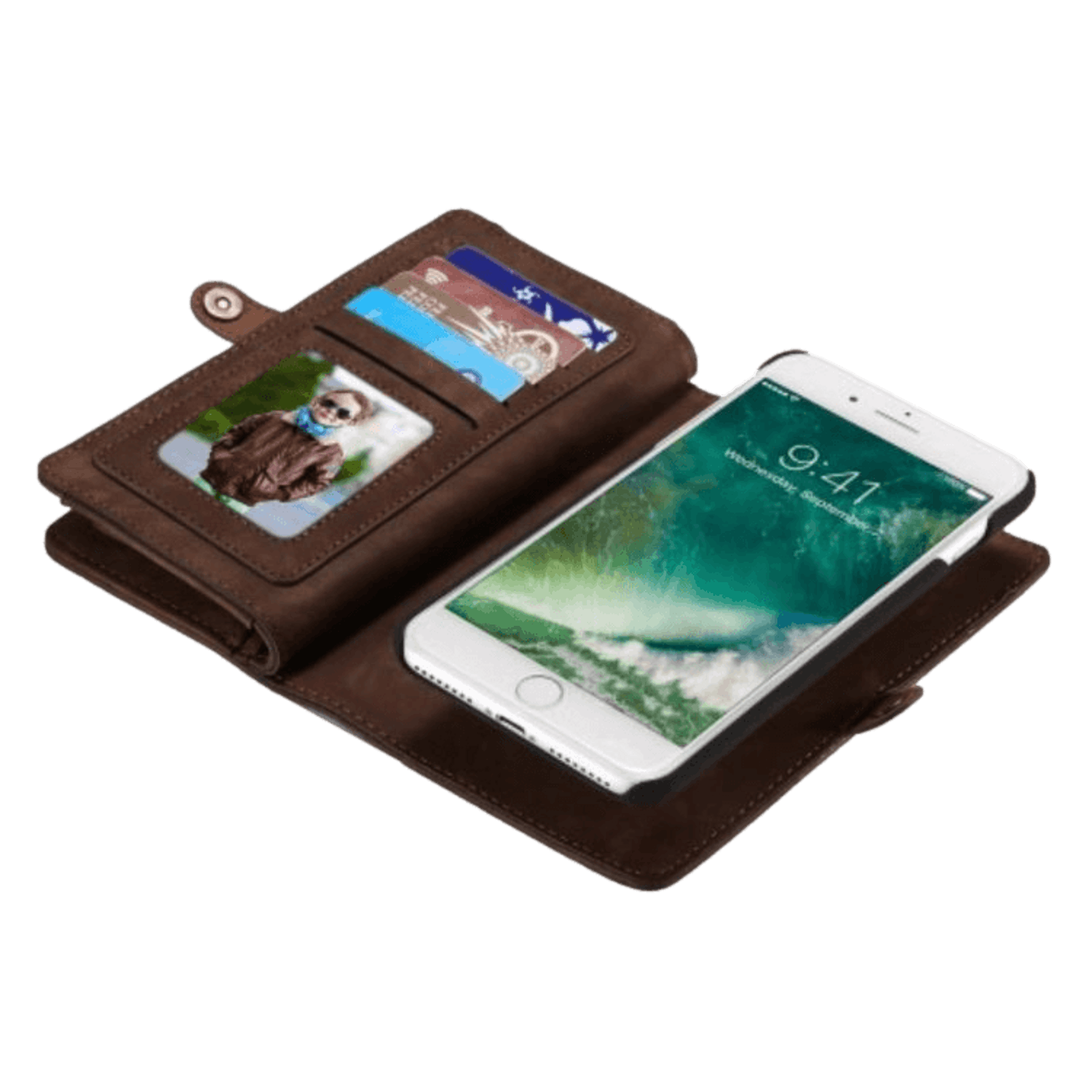 Caseme iPhone 7 Plus / 8 Plus Vintage Bookcase Hoesje Bruin