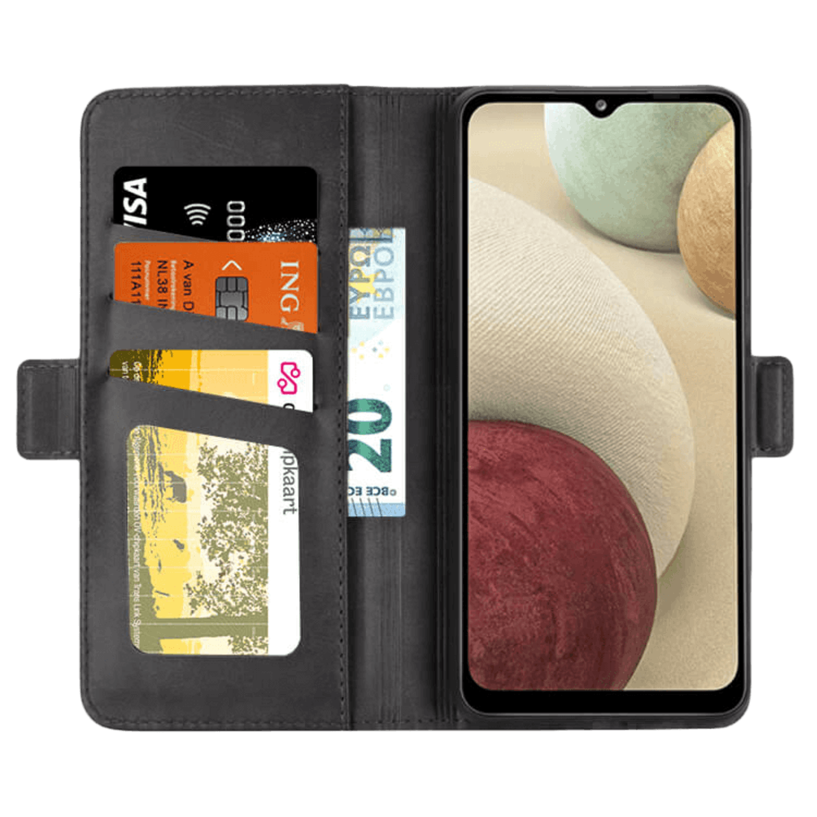 Comfycase Samsung Galaxy A12 Bookcase Beschermhoesje Zwart