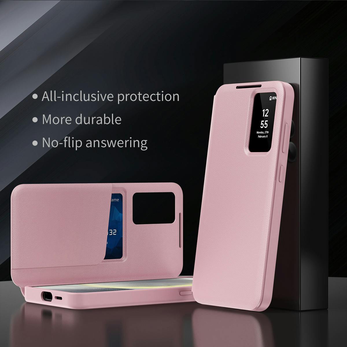 CaseBody Samsung Galaxy S25 Smart Cover Roze