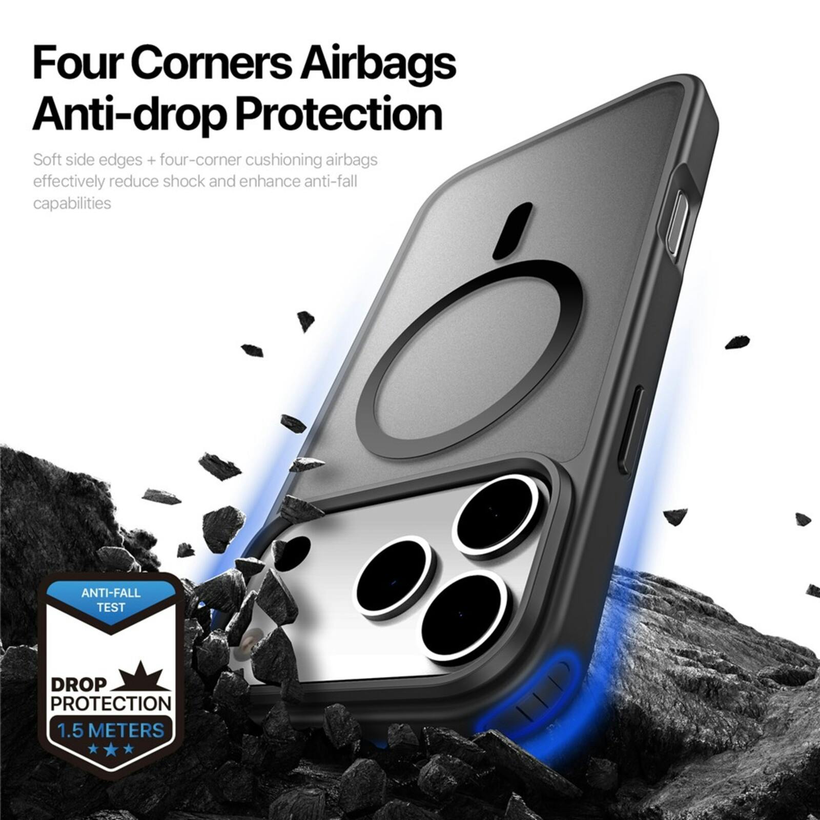 DUX DUCIS Apple iPhone 17 Pro Mat MagSafe Hoesje Zwart