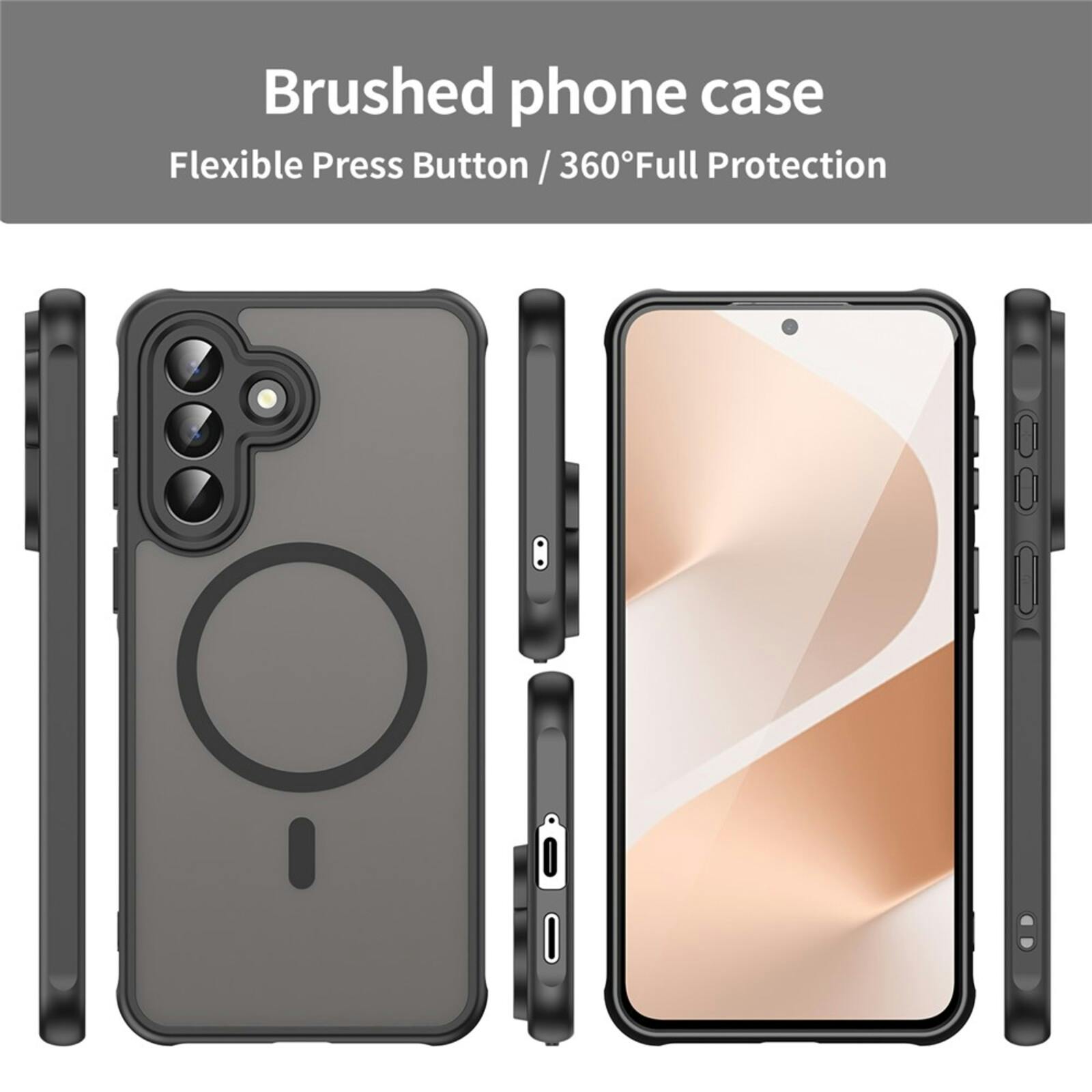 CaseBody Samsung Galaxy A57 Magnetic Case Zwart