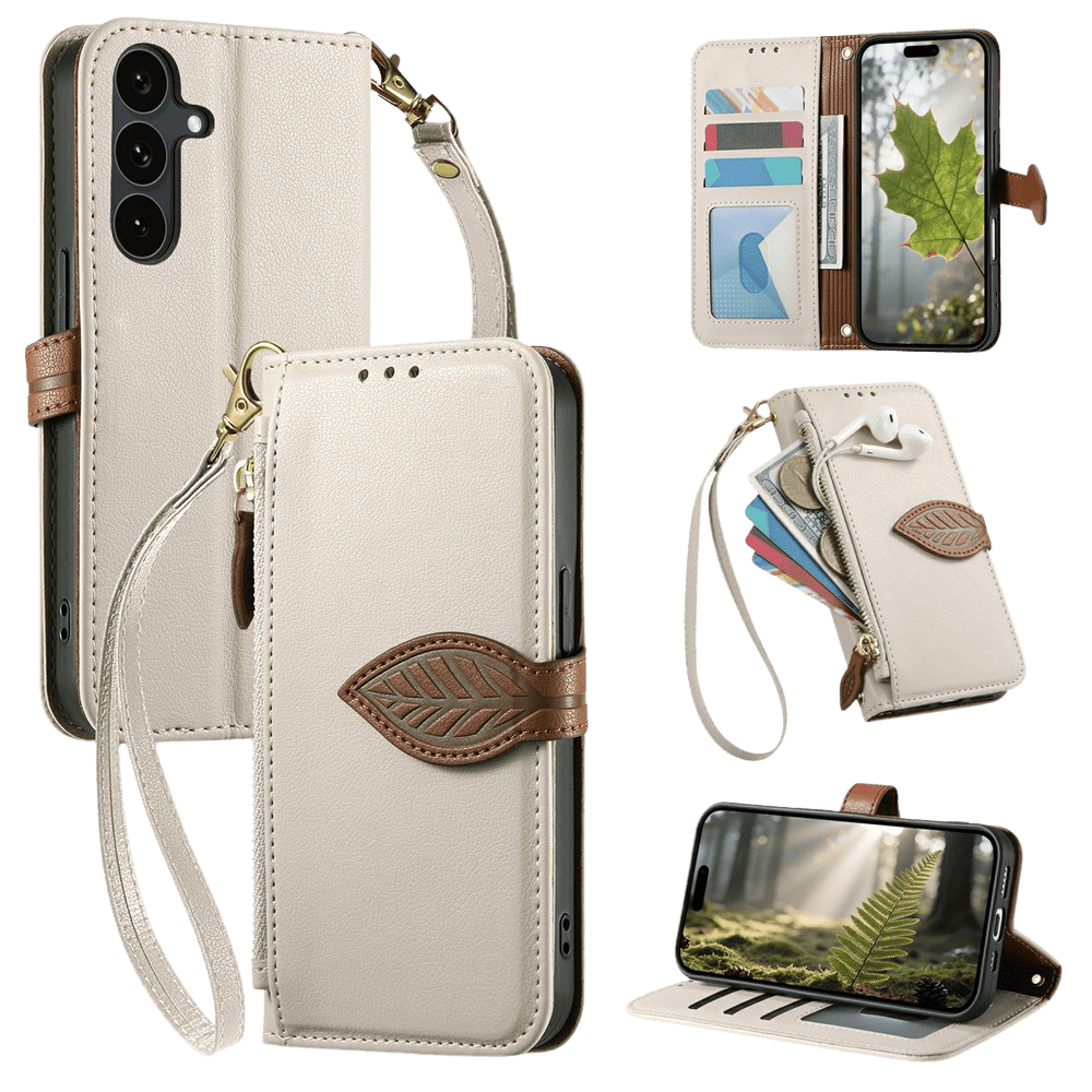 Comfycase Samsung Galaxy S26 FE Book Case met Bladsluiting en Polsband Beige