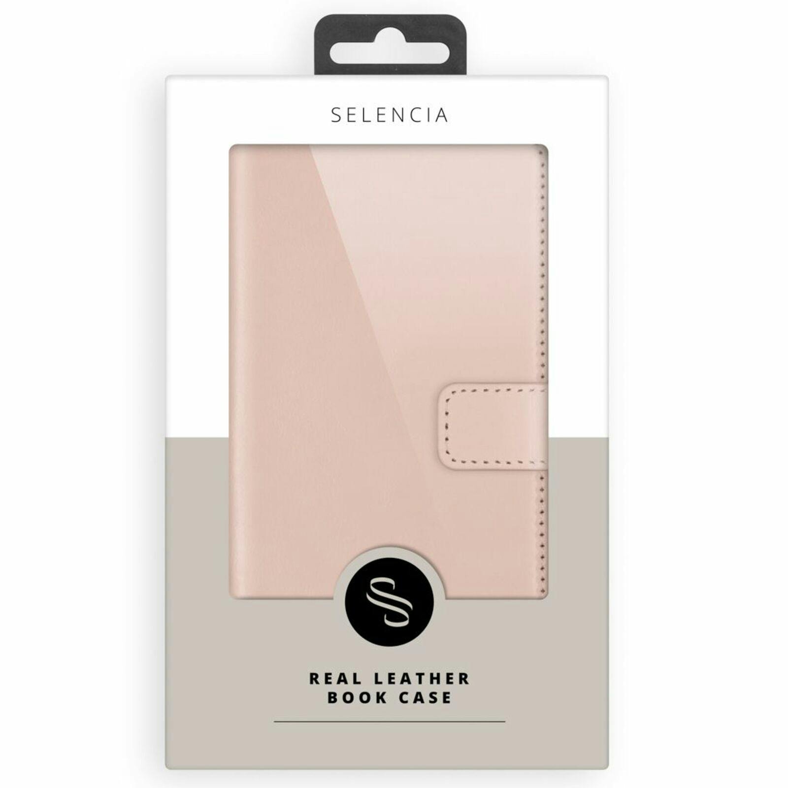 Selencia iPhone 14 Pro Leren Portemonnee Hoesje Roze