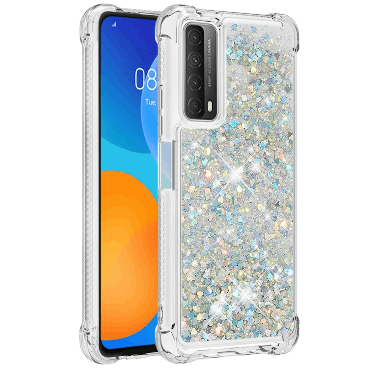 Mocaa Huawei P Smart 2021 Valbestendig Glitter Hoesje Zilver