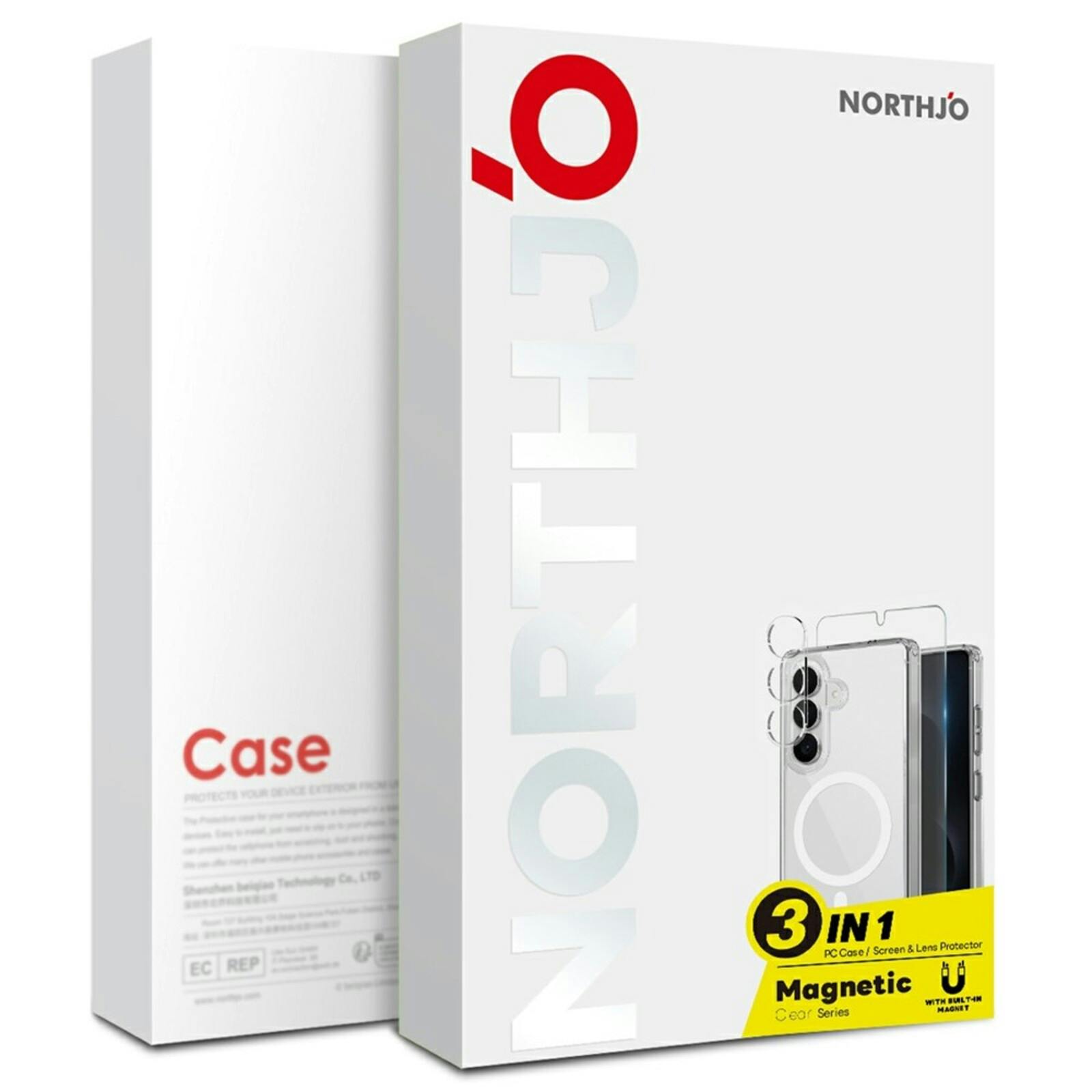 Northjo Samsung Galaxy S26 FE Magnetic All-in-One Protection Pack Transparant