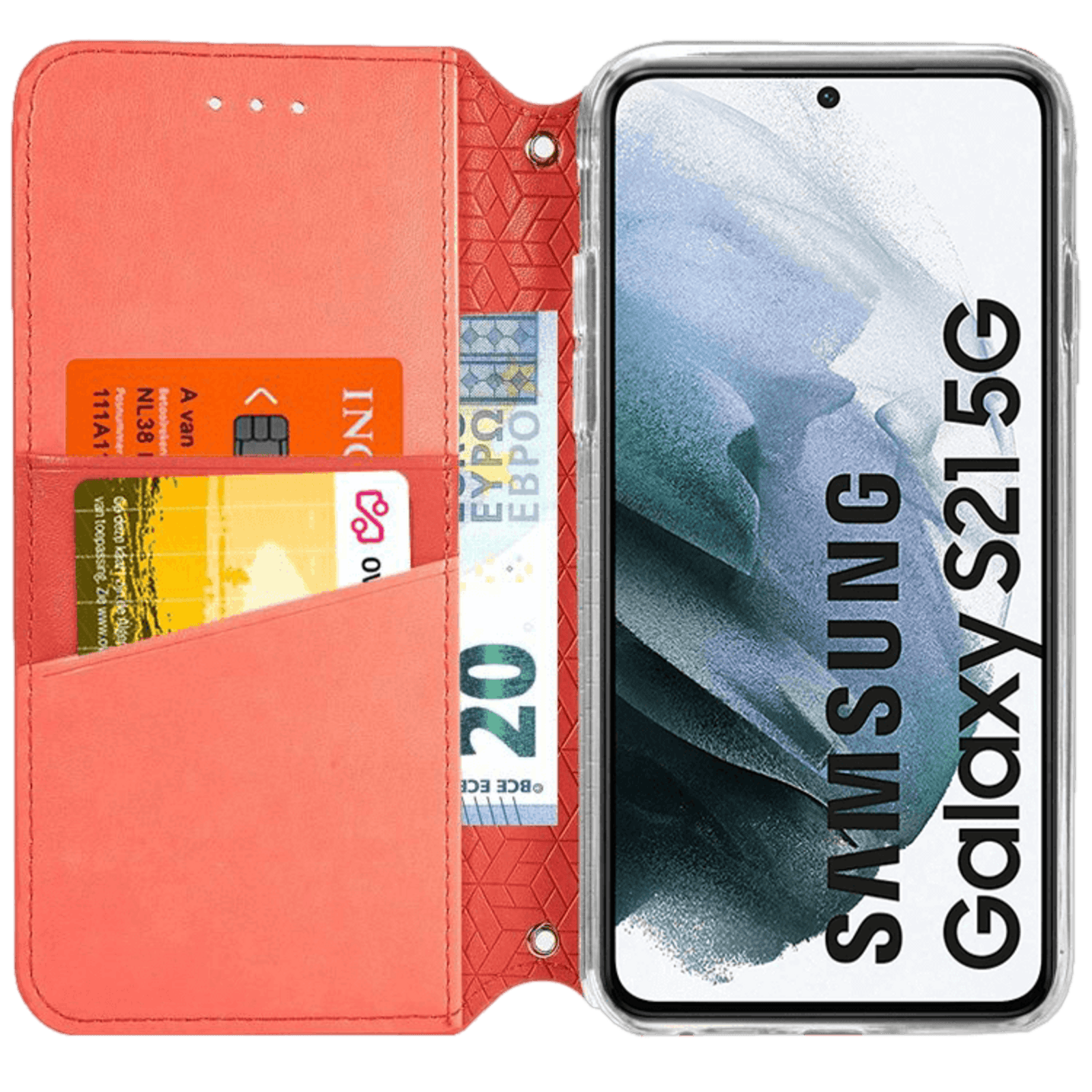 Mocaa Samsung Galaxy S21 Magnetic Mandala Wallet Rood