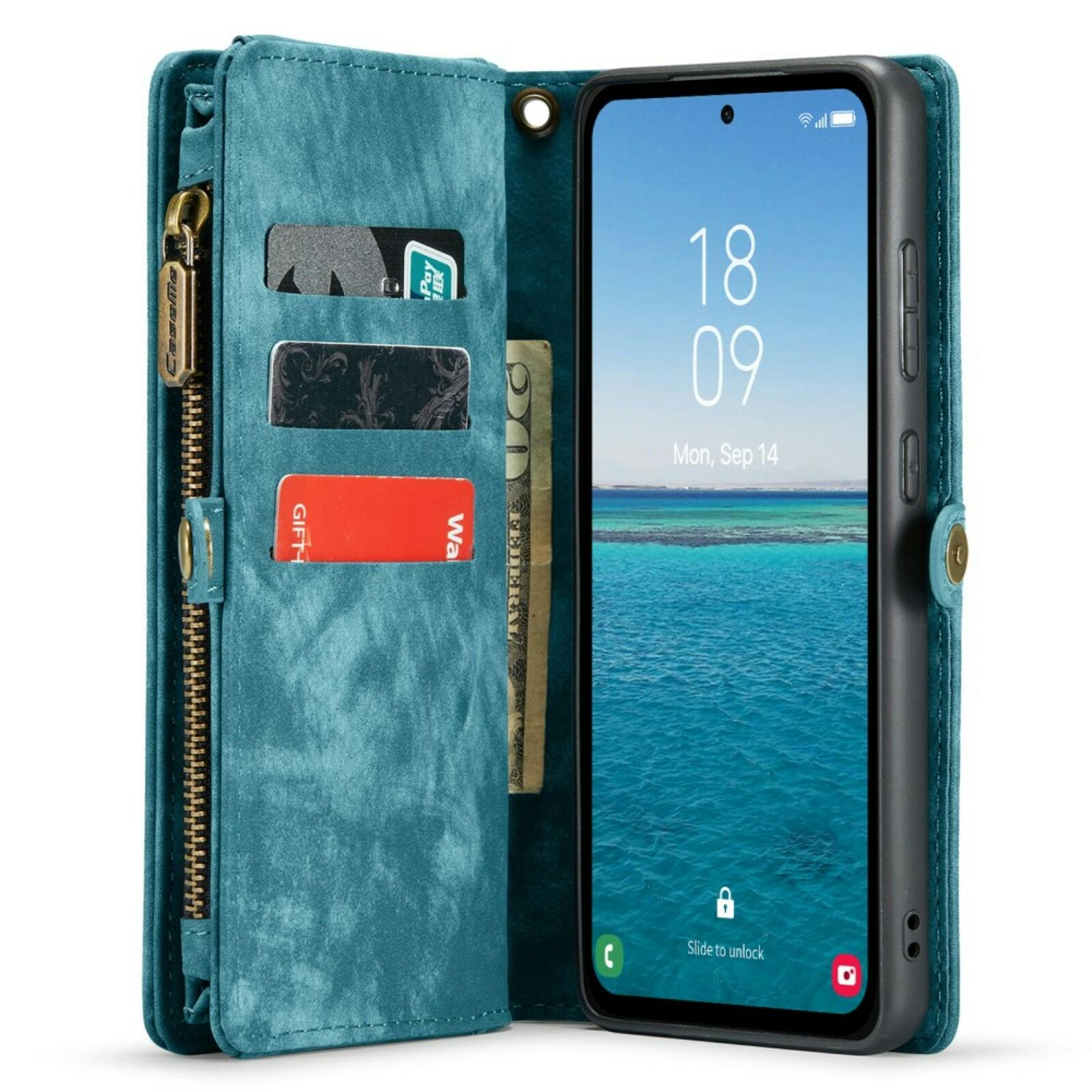 Caseme Samsung A55 Vintage Wallet Hoesje Blauw
