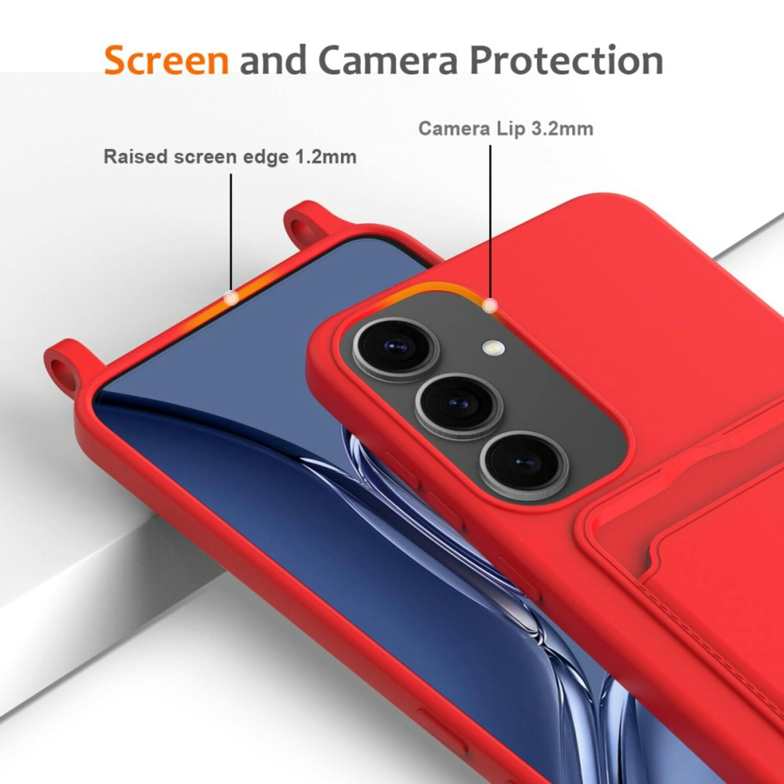 CaseBody Samsung S25 Plus Koordhoesje met Kaarthouder Rood