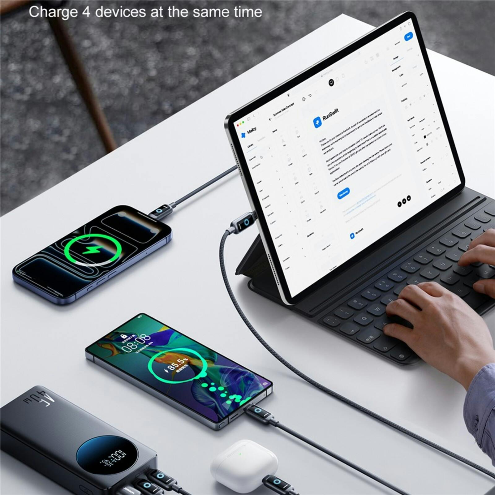 Joyroom Pro Display 45W Fast Charging Display Powerbank 20.000mAh Zwart