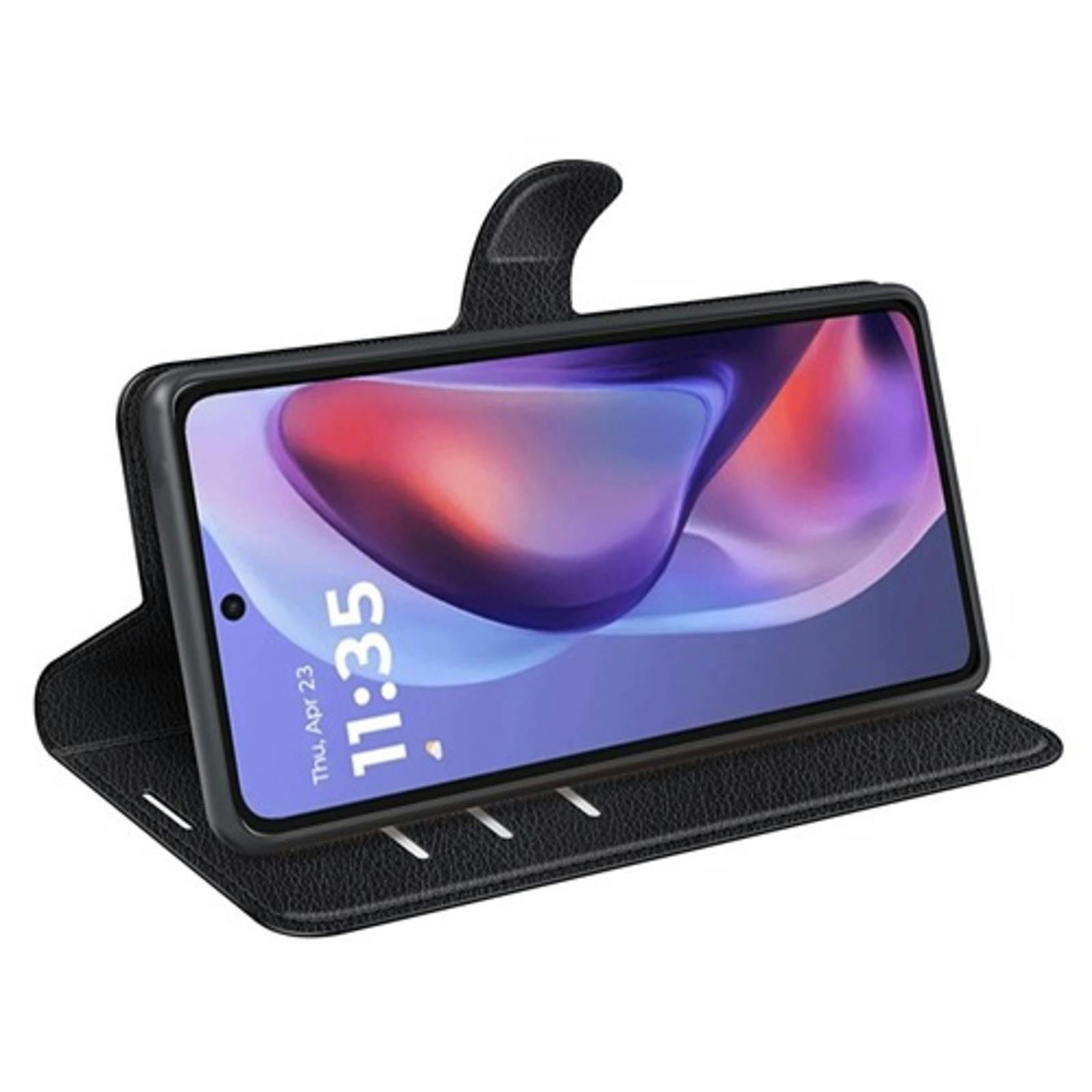 Mocaa Motorola Moto E15 4G Slim-Fit Bookcase Zwart