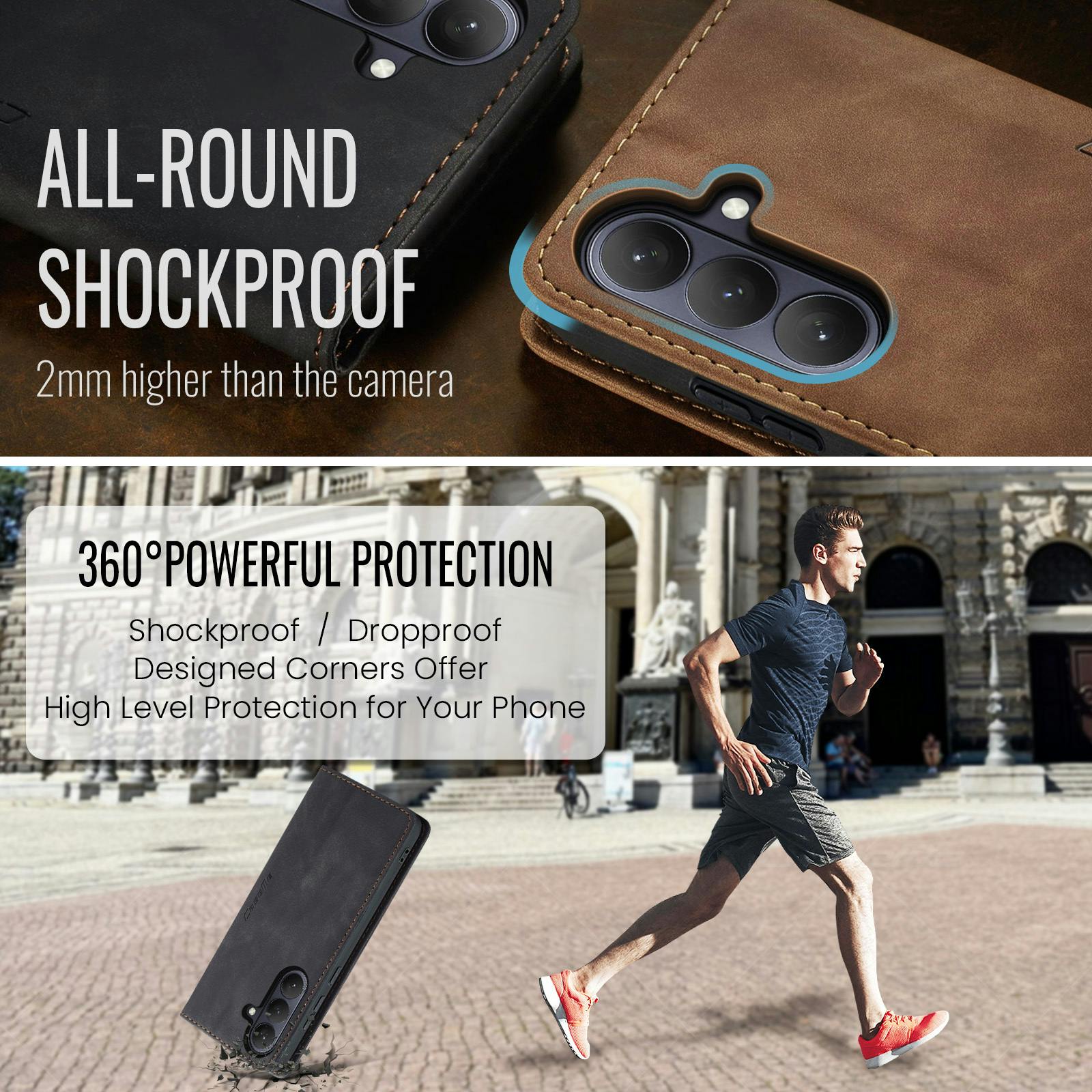 Caseme Samsung Galaxy S26 Plus Business Bookcase Hoesje Zwart