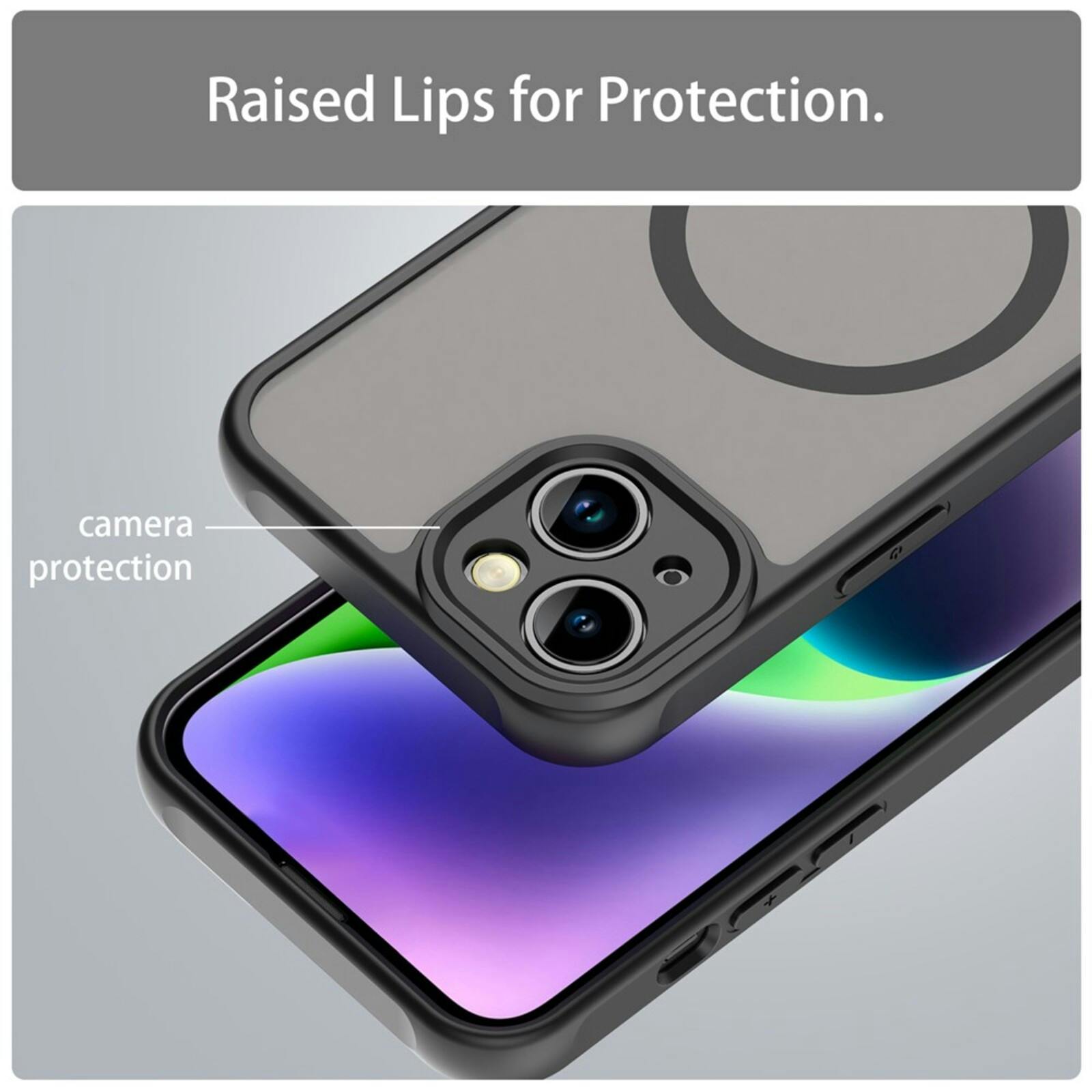 Mocaa Apple iPhone 15 Slim Anti-Shock MagSafe Hoesje Zwart