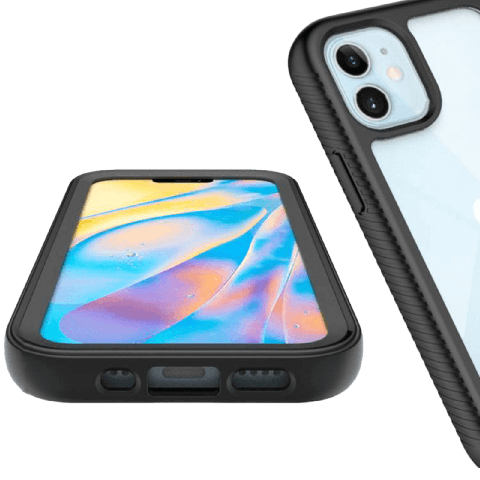 CaseBody iPhone 12 Mini Front and Back Grip Case Zwart