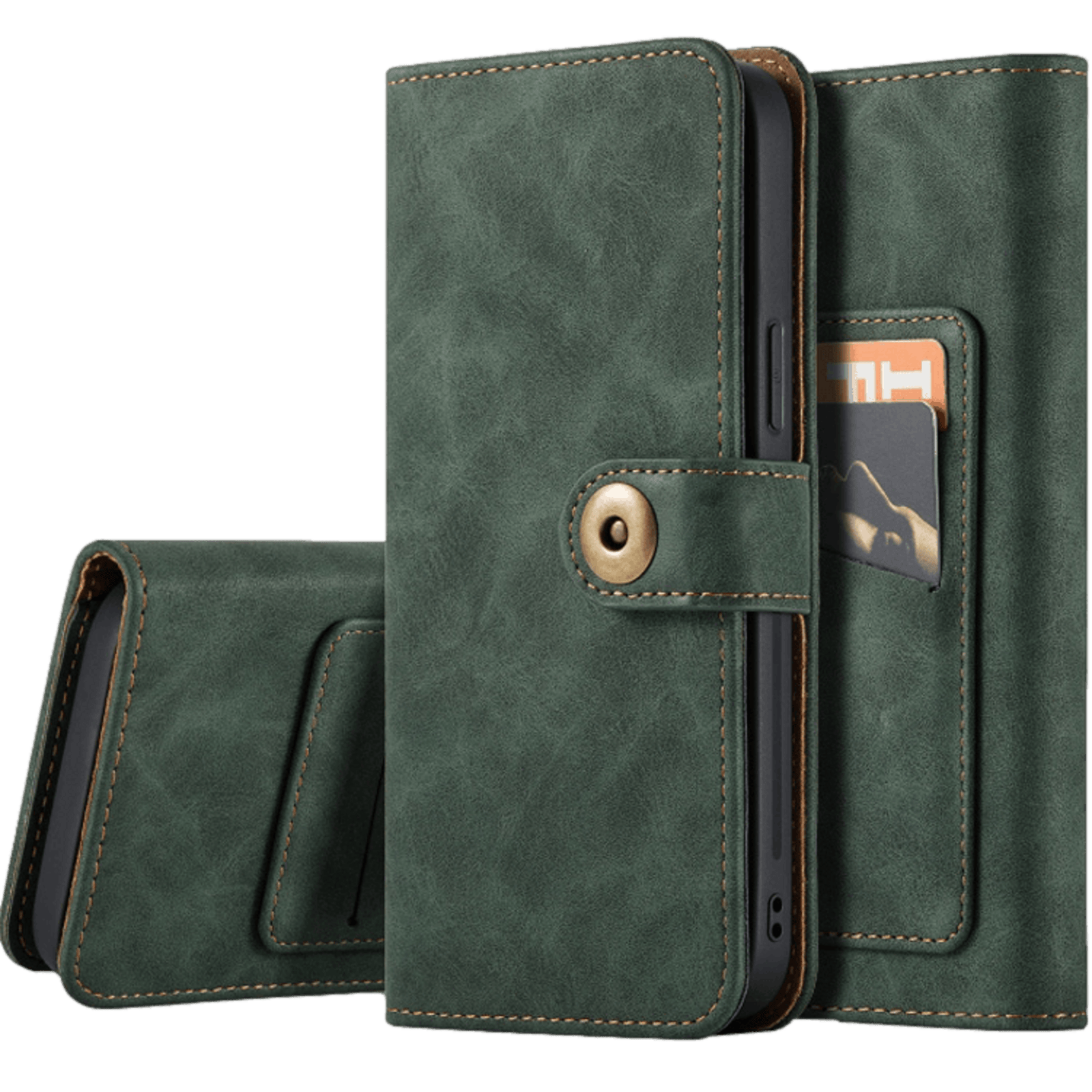 Mocaa iPhone 12 (Pro) Vintage 2-in-1 Wallet Hoesje Groen