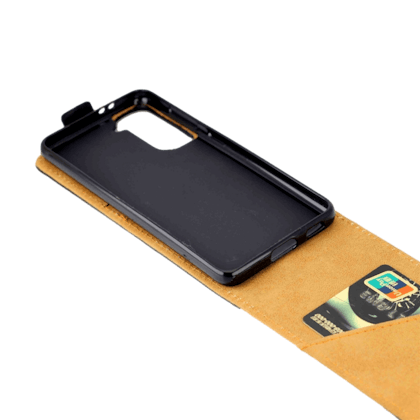 Comfycase Samsung Galaxy S22 Verticale Flip Hoesje met Pasruimte Zwart