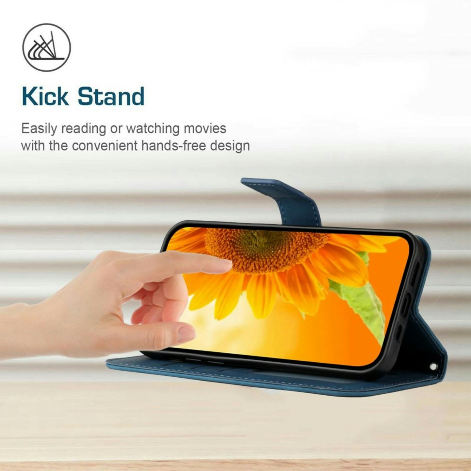 Mocaa Samsung Galaxy S24 FE Sunflower Bookcase met Koord Donkerrood