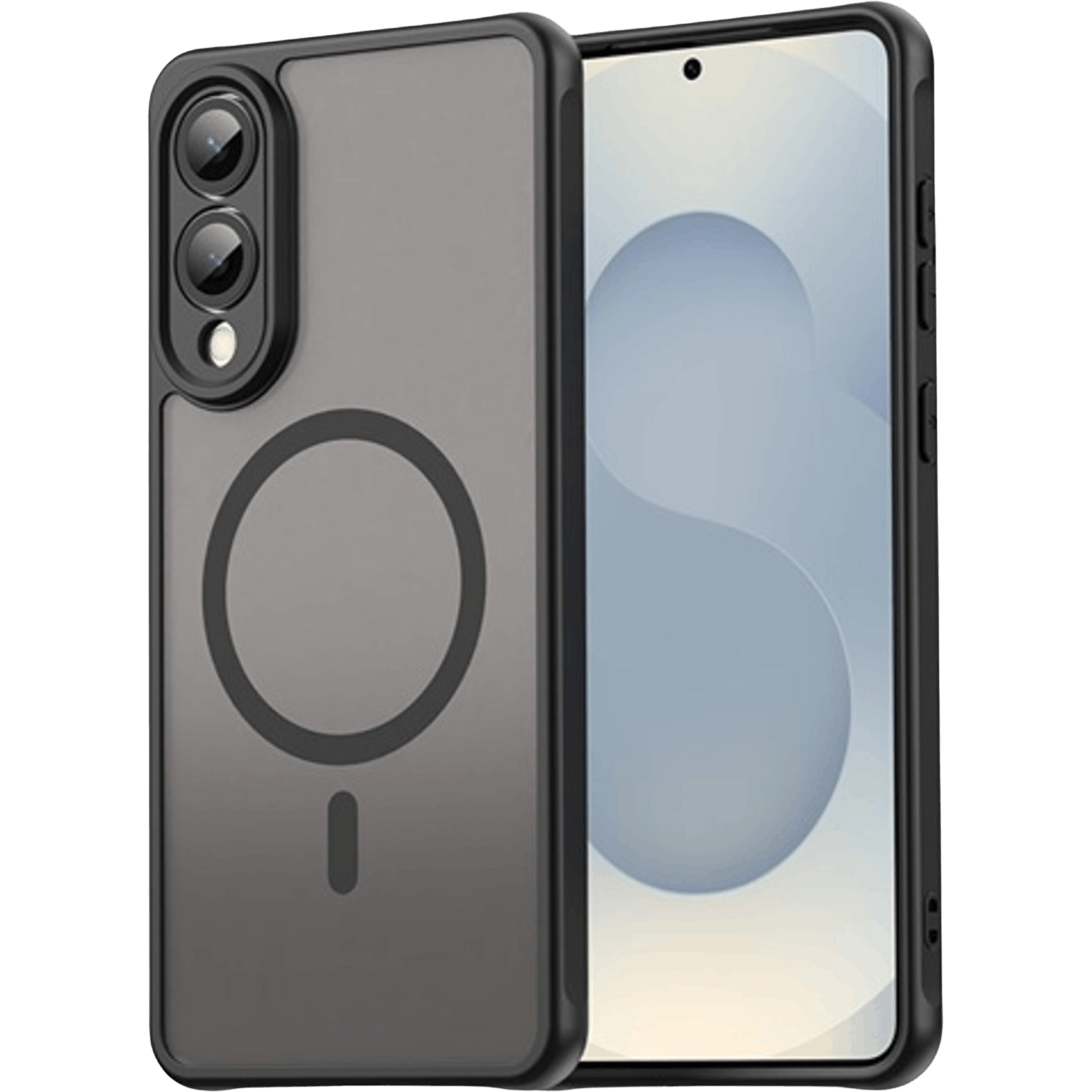 CaseBody Samsung S25 Edge Slim Anti-Shock MagSafe Hoesje Zwart