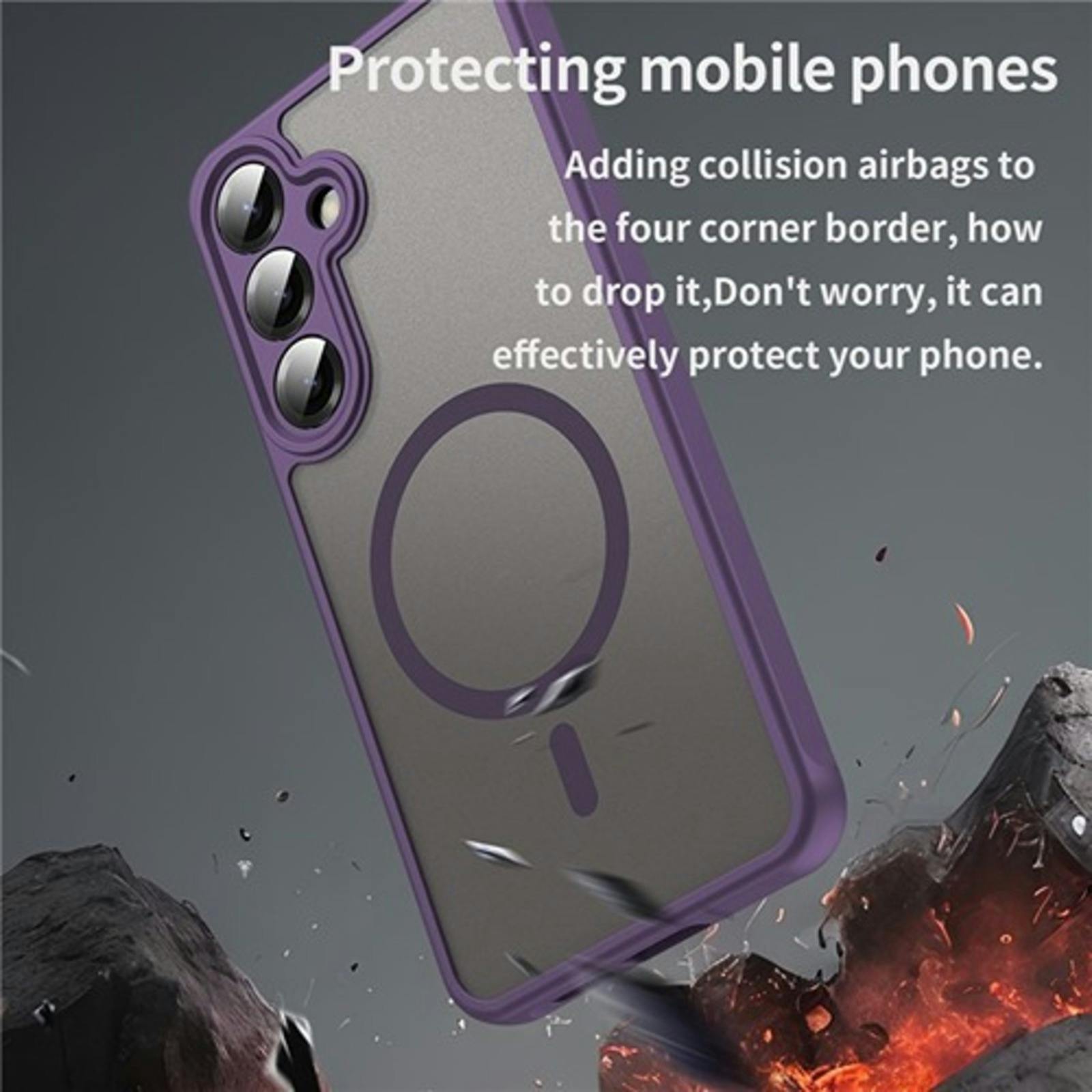 CaseBody Samsung A56 Slim Anti-Shock MagSafe Hoesje Paars