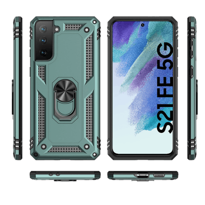 CaseBody Samsung Galaxy S21 FE Shield Case Groen