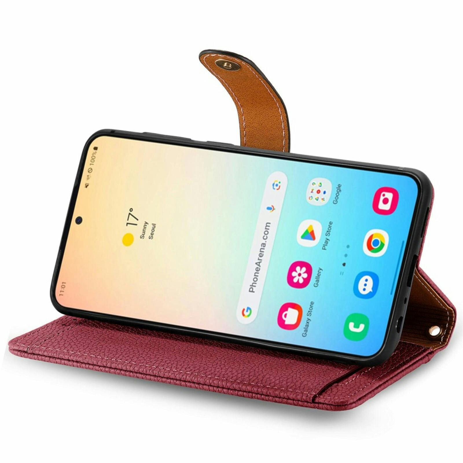 Mocaa Samsung Galaxy S24 Love Heart Wallet Hoesje Rood