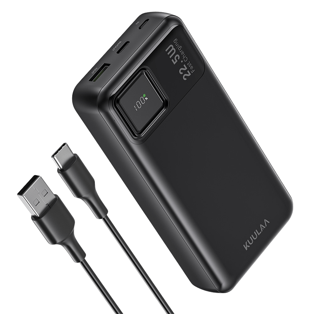 Kuulaa 20.000mAh 22.5W Portable Charger Zwart 20.000 mAh