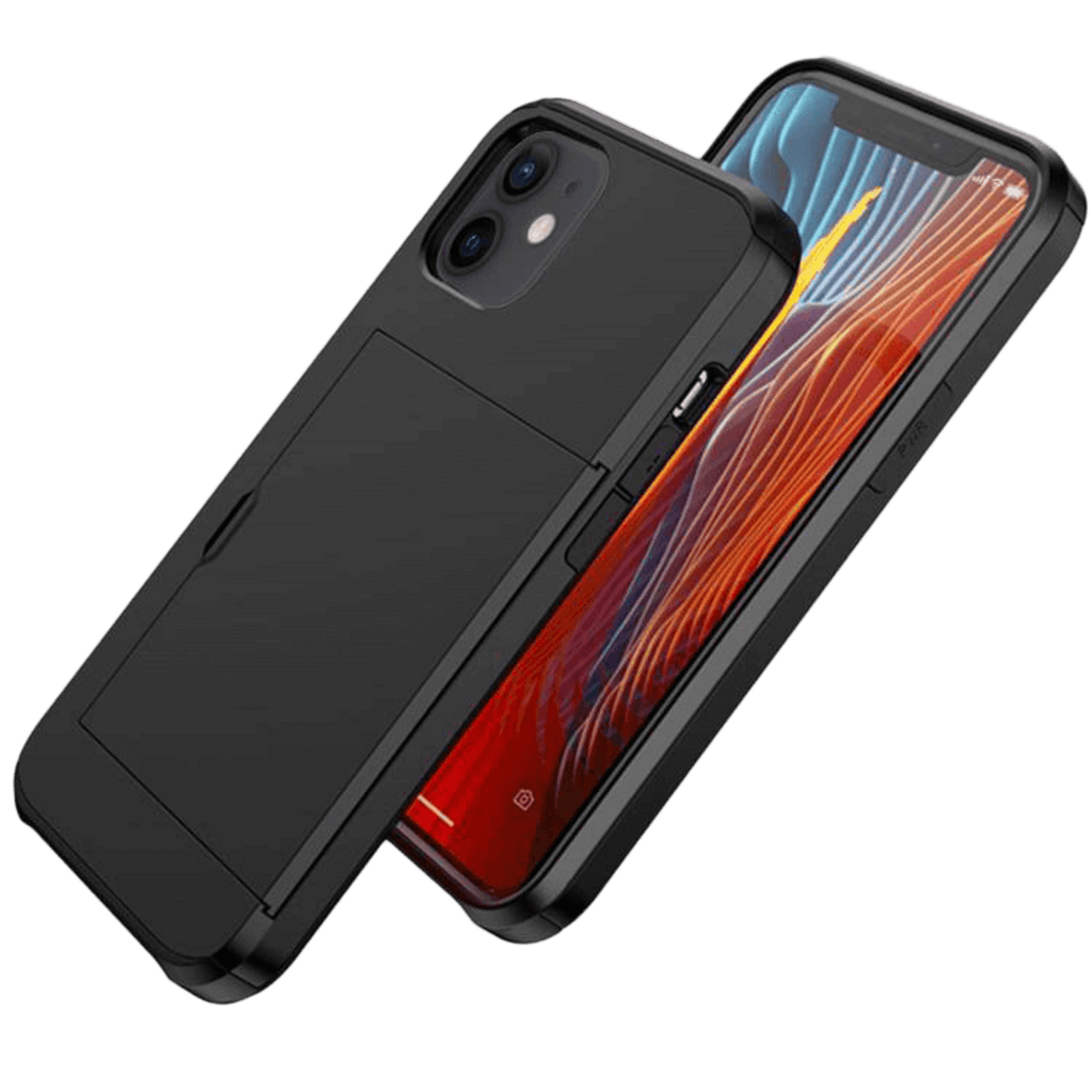 Slide Case iPhone 11 Hoesje met Pashouder Zwart