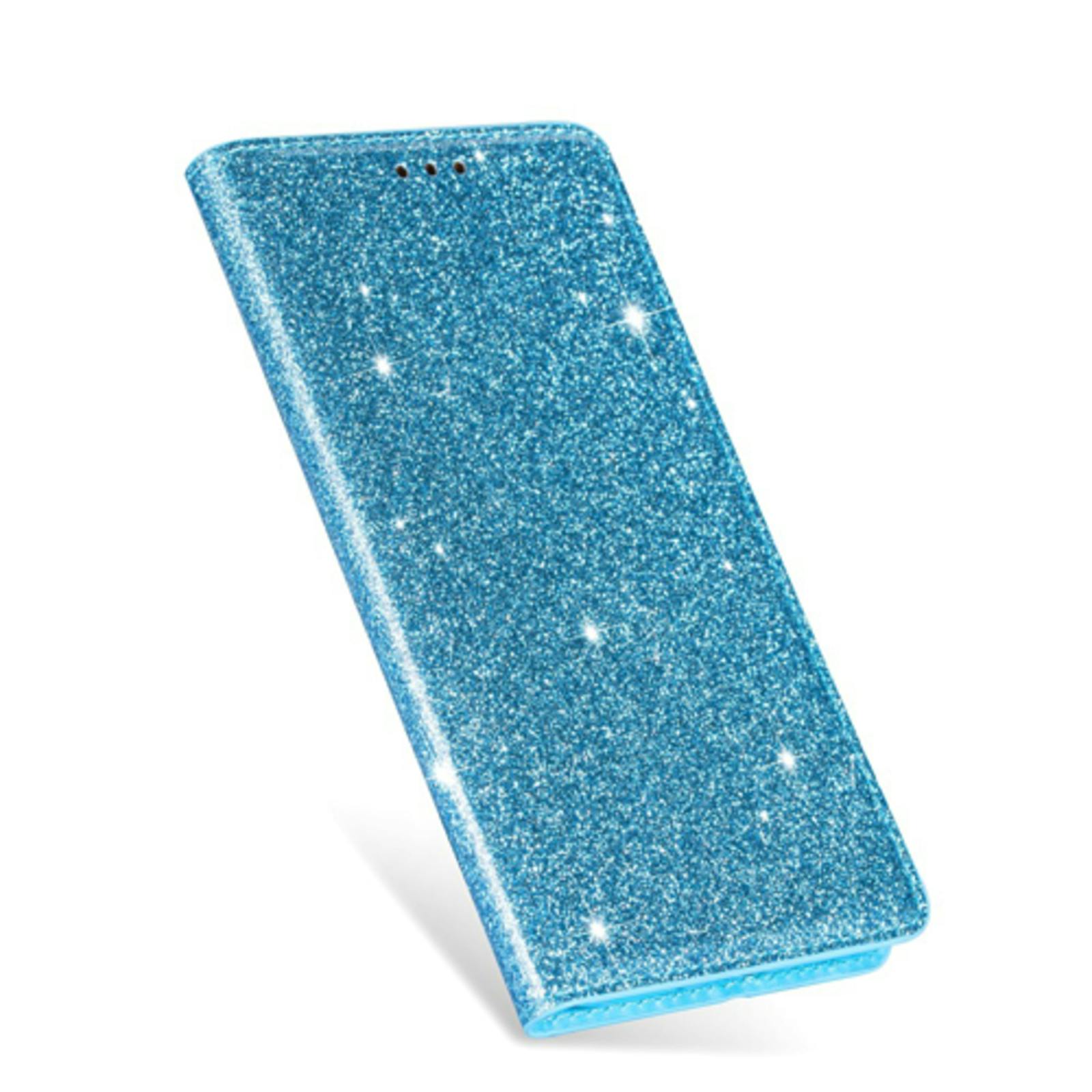 Comfycase Samsung Galaxy A20e Flash Powder Slim-Fit Flipcover Blauw