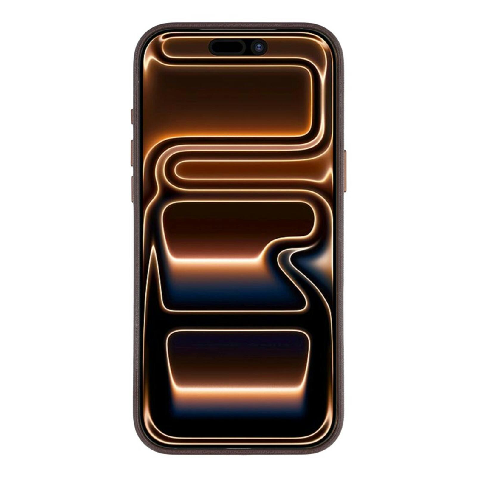 Comfycase iPhone 17 Pro / 18 Pro Biologisch Leren Magnetische Back Cover met Kaarthouder Bruin