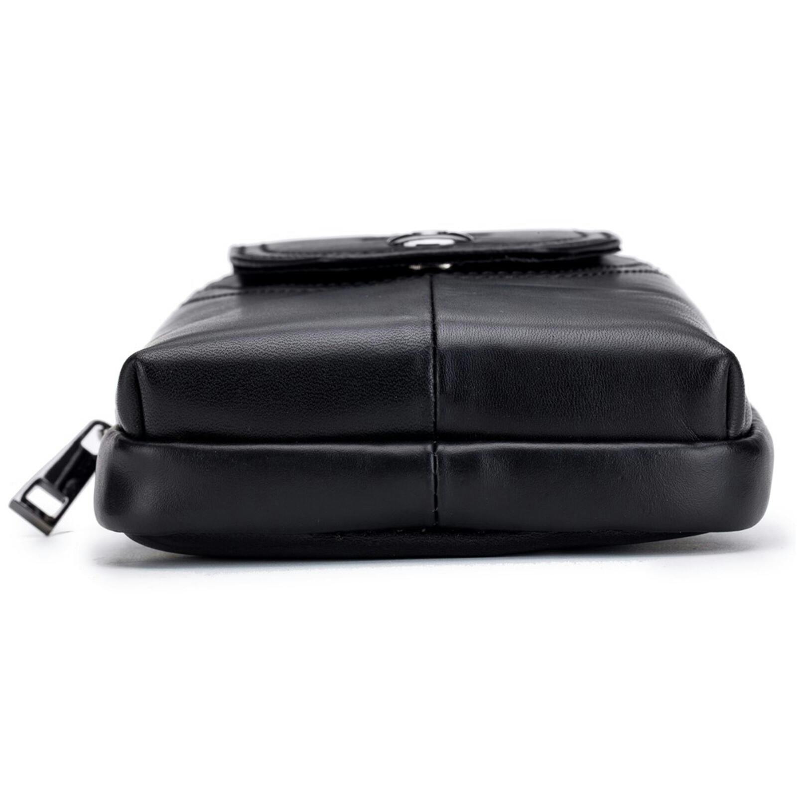 Bullcaptain Vertical Leather Smartphone Pouch Zwart L