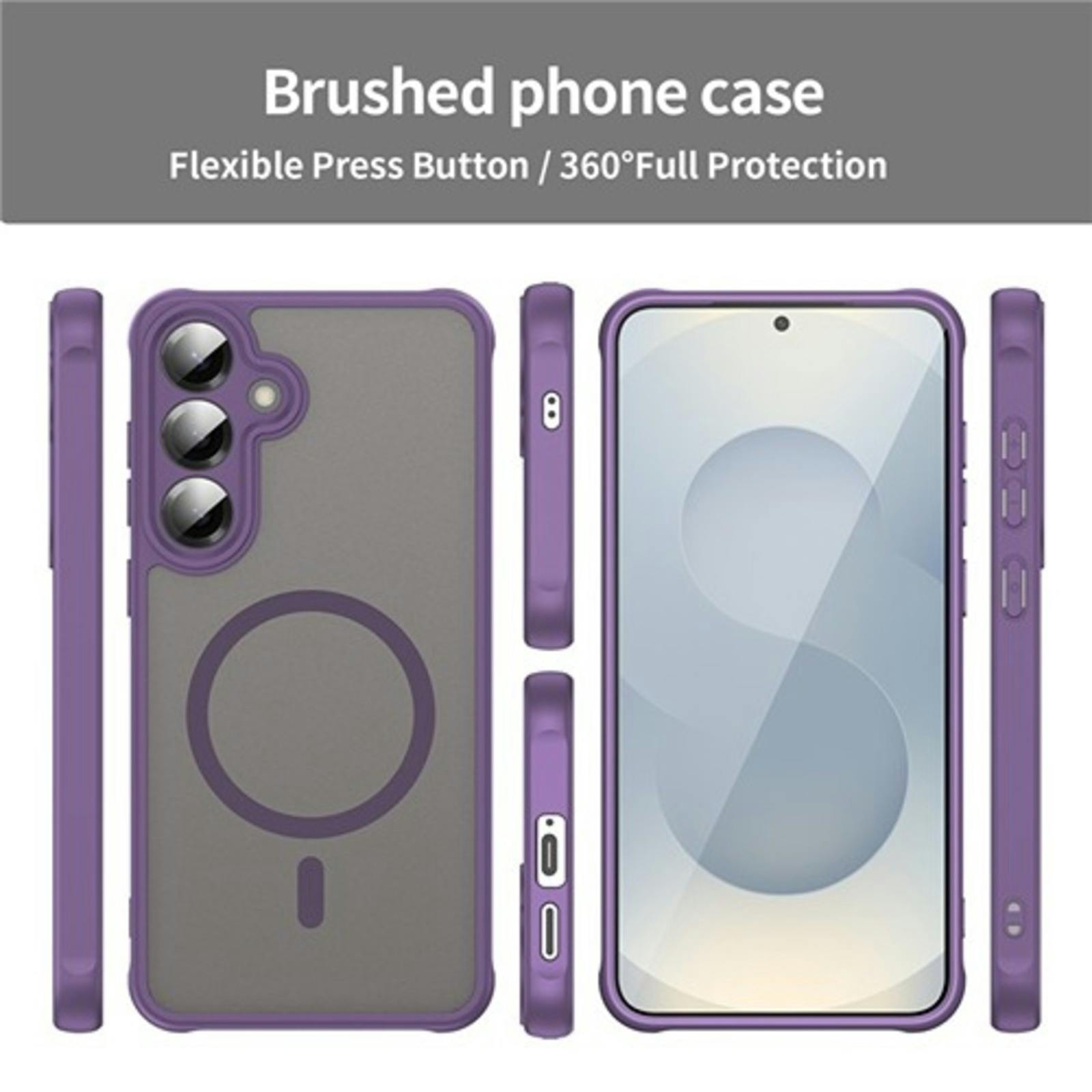 CaseBody Samsung A56 Slim Anti-Shock MagSafe Hoesje Paars