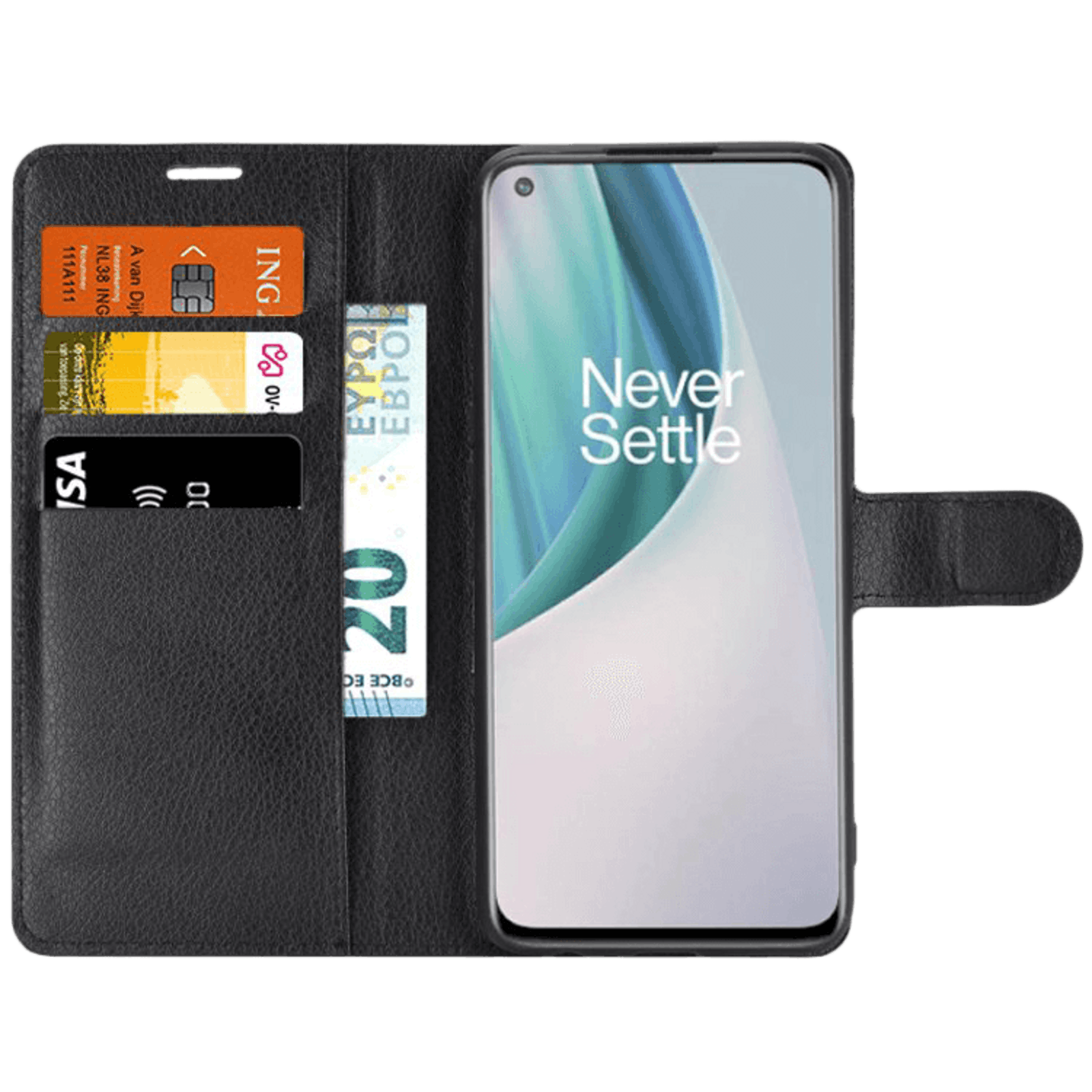 Mocaa OnePlus Nord N10 Portemonnee Hoesje Pasjes Zwart