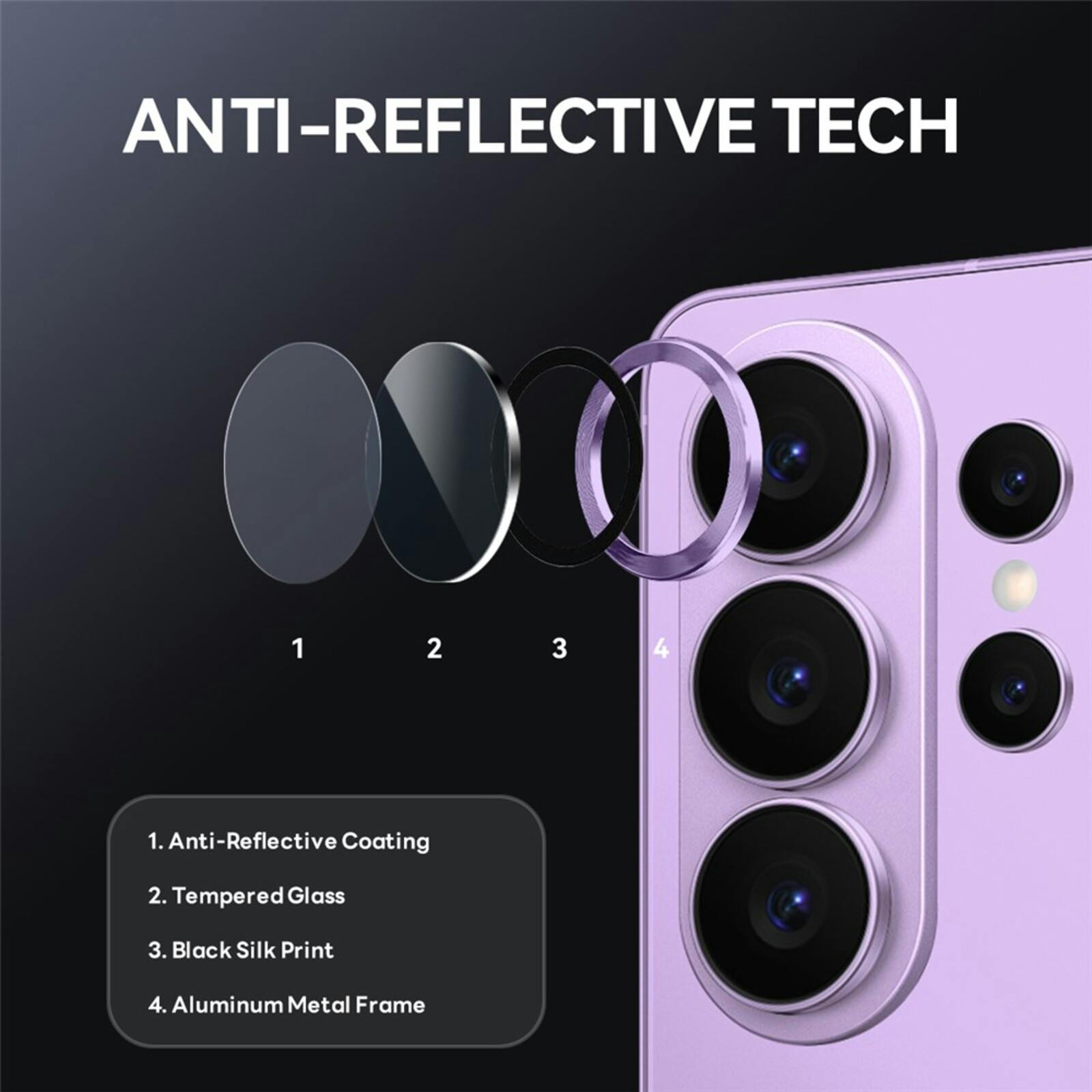 Northjo Samsung Galaxy S26 Ultra Camera Protector Rings Paars