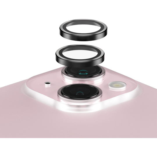 PanzerGlass iPhone 15 (Plus) Ring Camera Protector Standaard - Voorkant