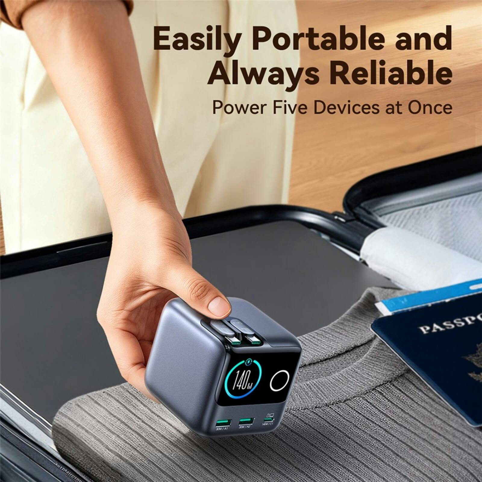 Joyroom 140W GaN Ultra Desktop Charger met Kabels Zwart