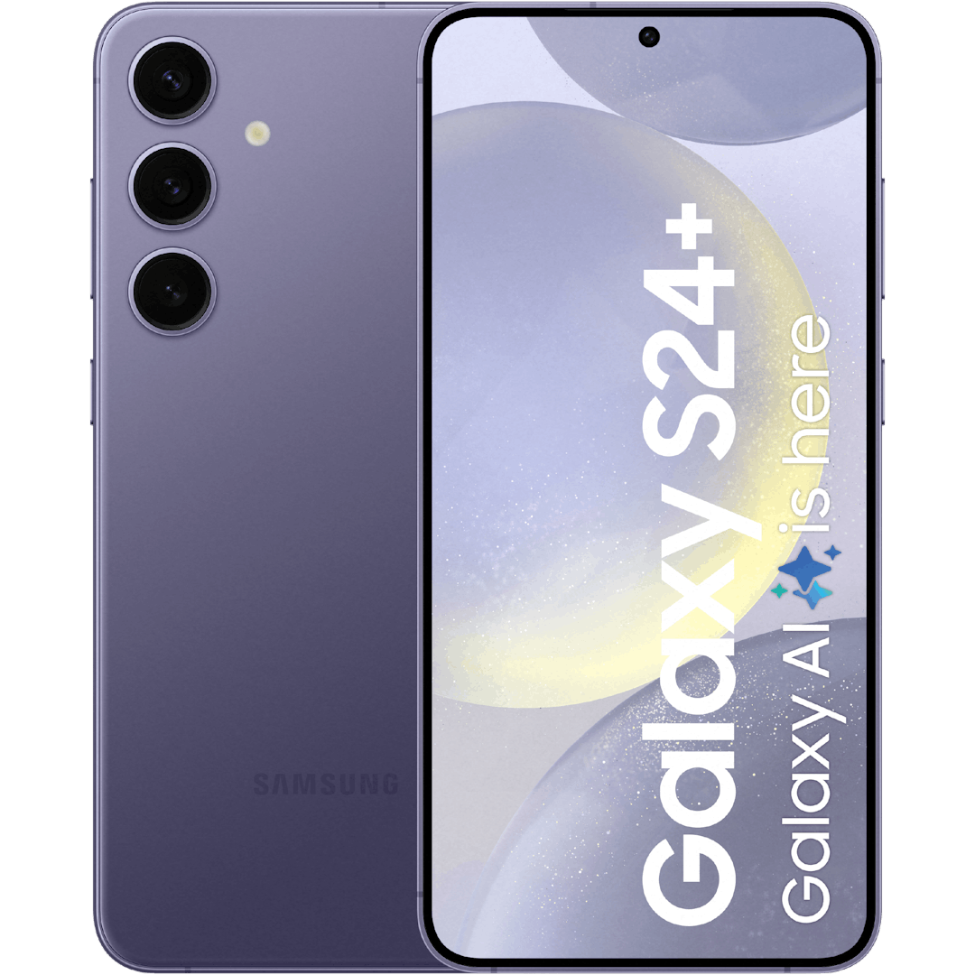 Samsung Galaxy S24 Plus voorkant achterkant cobalt violet