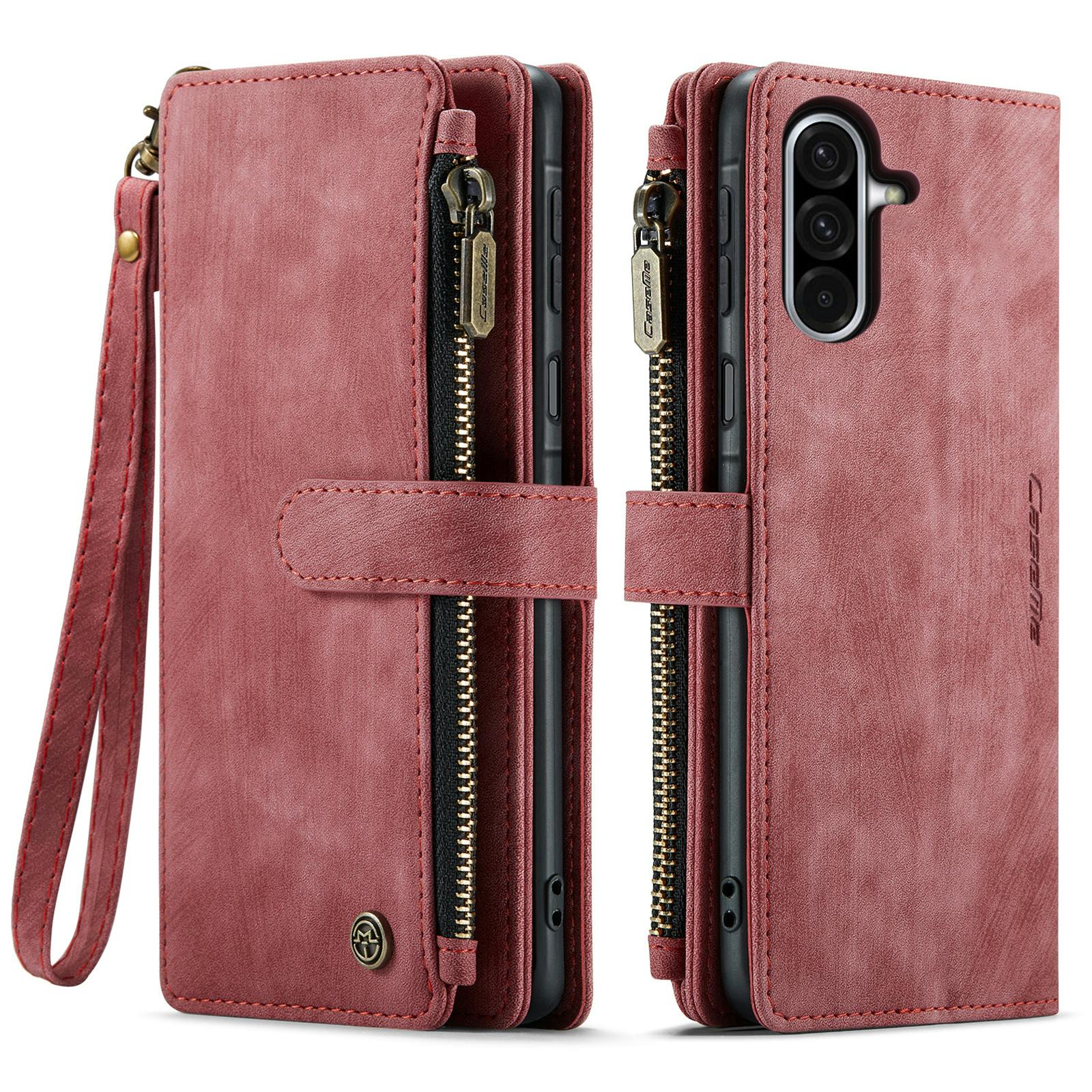 Caseme Samsung Galaxy A57 Vintage Wallet Hoesje Rood