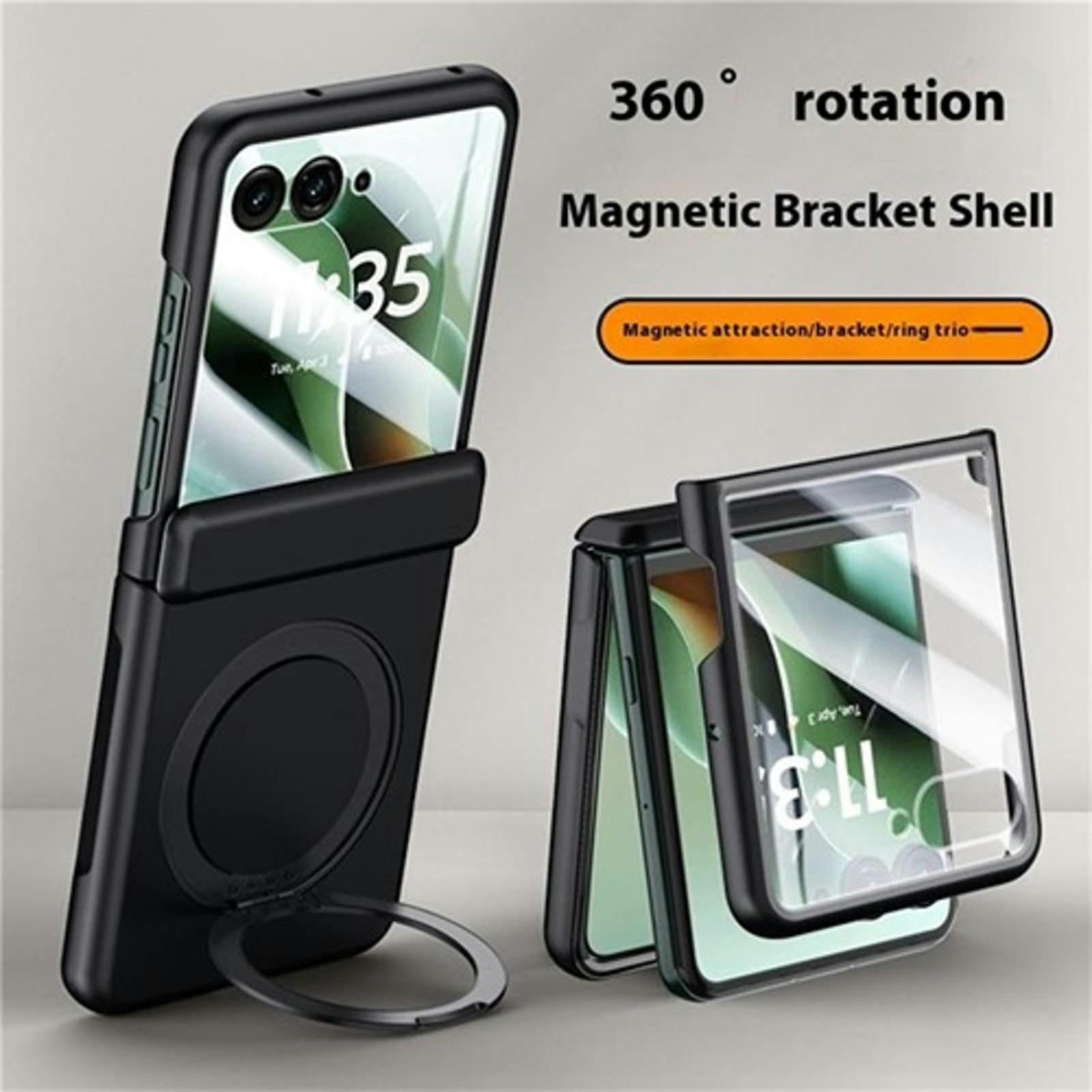 CaseBody Motorola Razr 60 Ultra MagSafe Kickstand Hoesje met Screenprotector Zwart