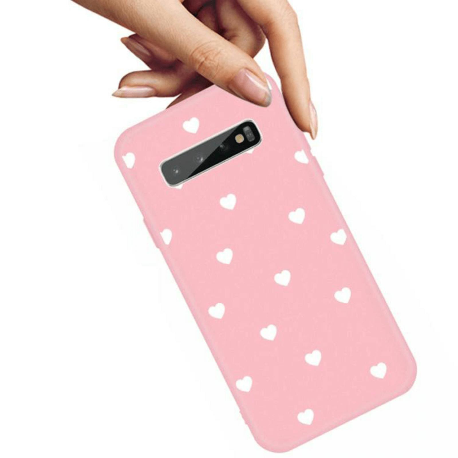Mocaa Samsung Galaxy S10 Plus Hearts Case Roze