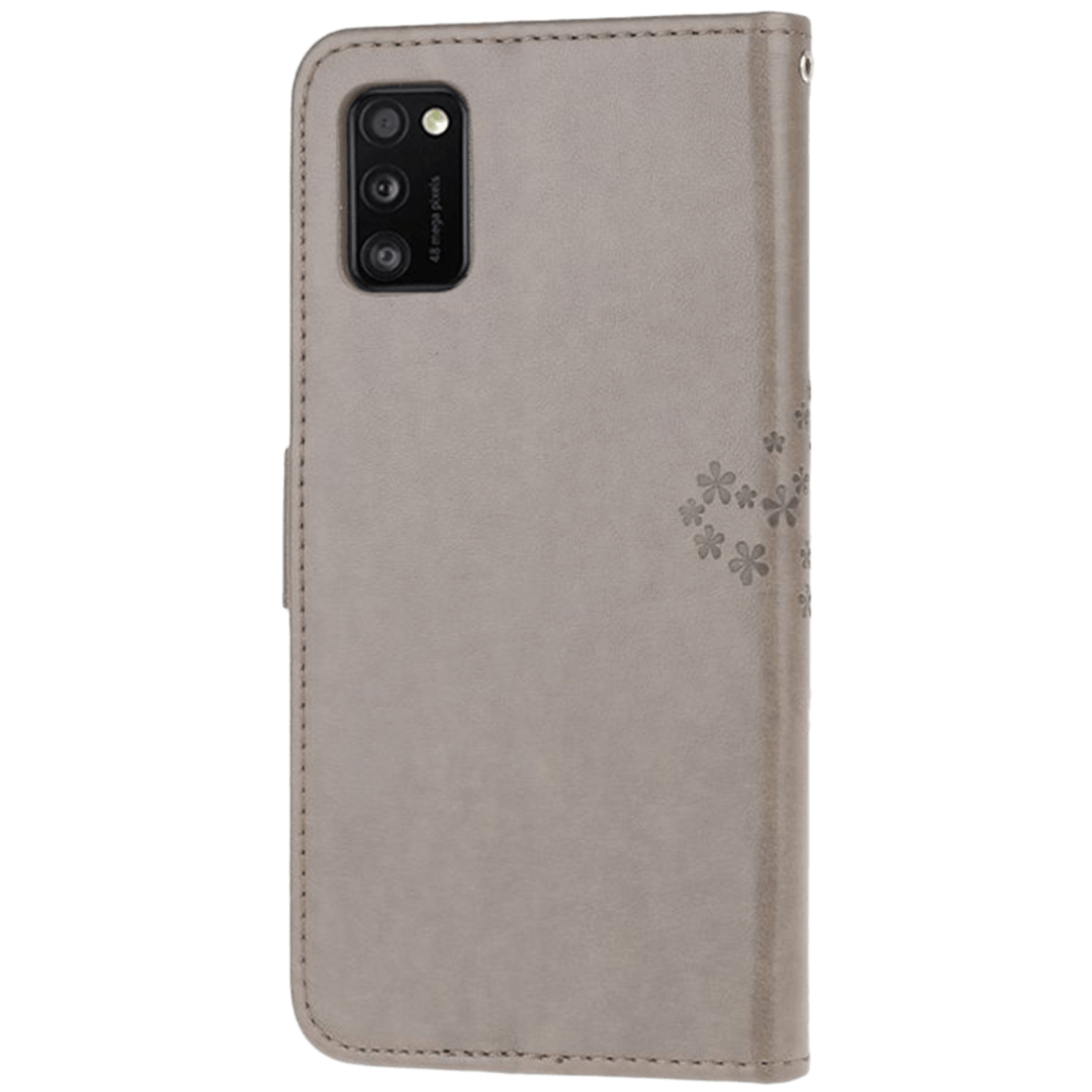Comfycase Samsung Galaxy A41 Bookcase Hoesje Uiltjes Grijs